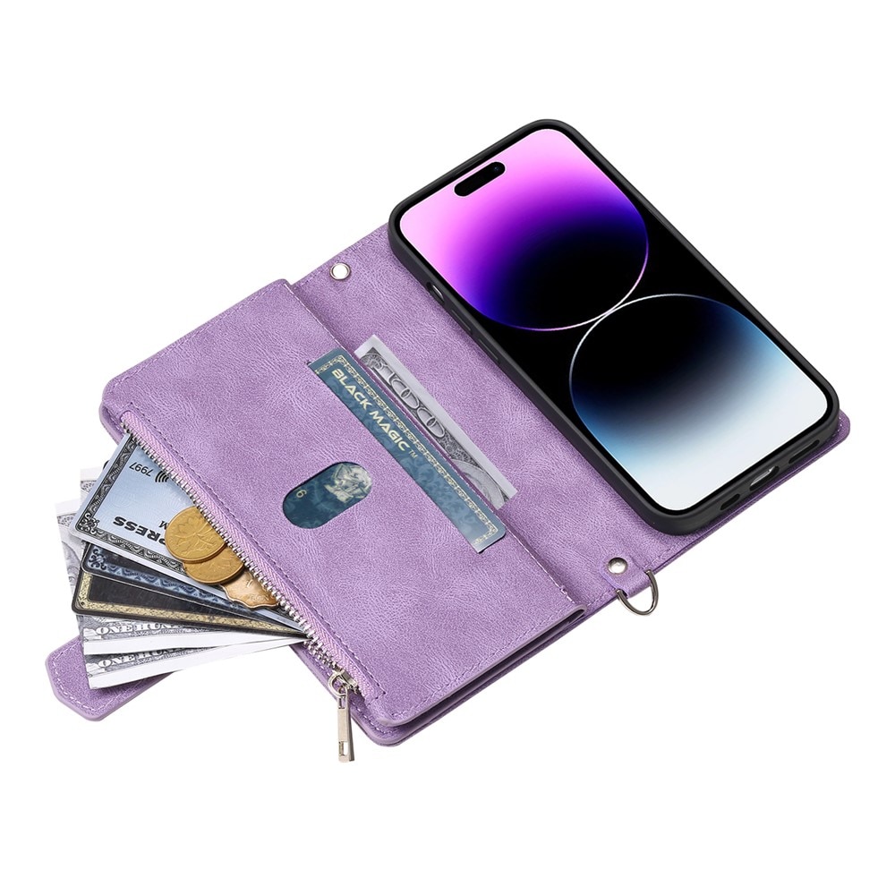 iPhone 17 Brieftasche Hülle Quilted Lila