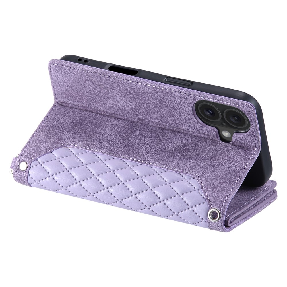 iPhone 17 Brieftasche Hülle Quilted Lila