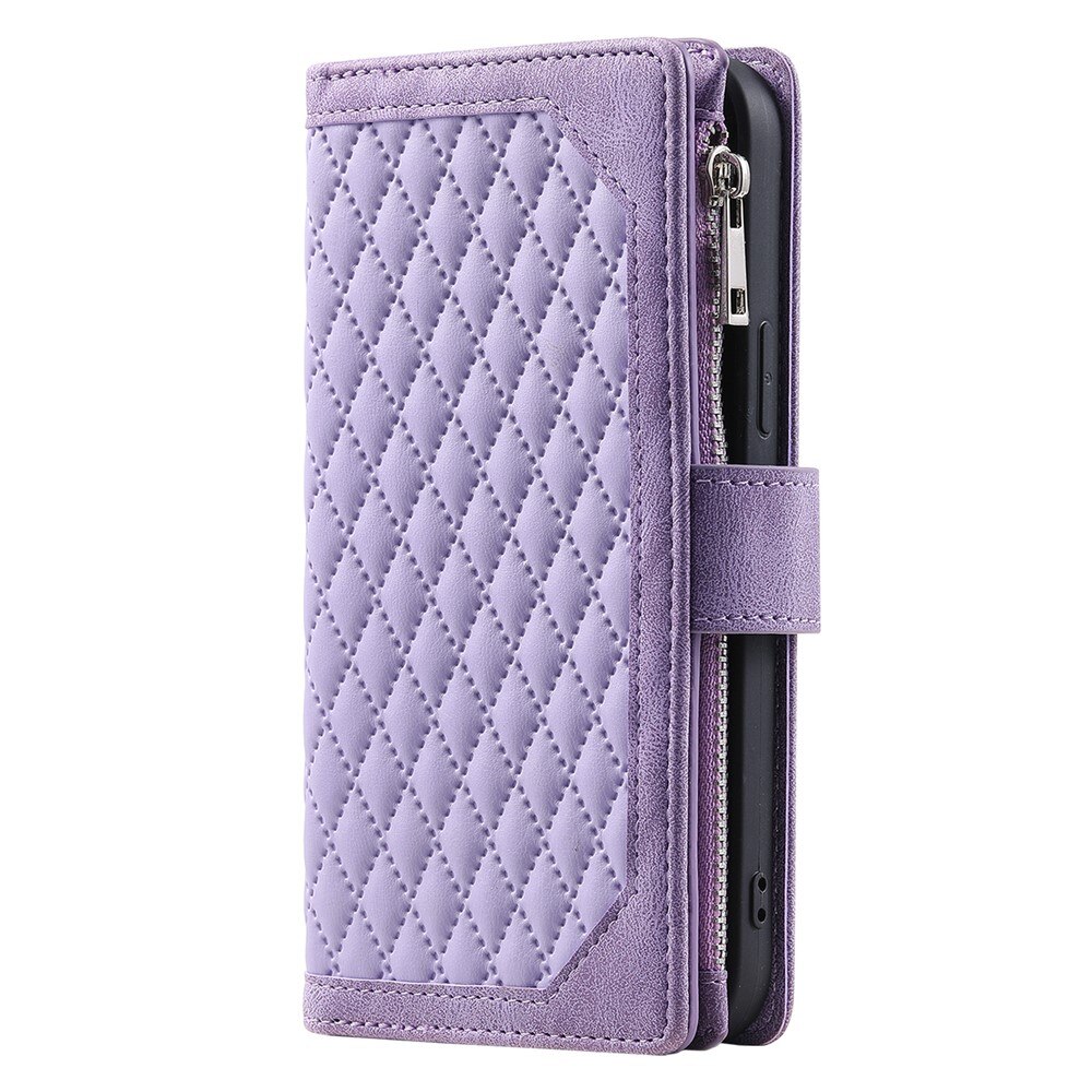 iPhone 17 Brieftasche Hülle Quilted Lila