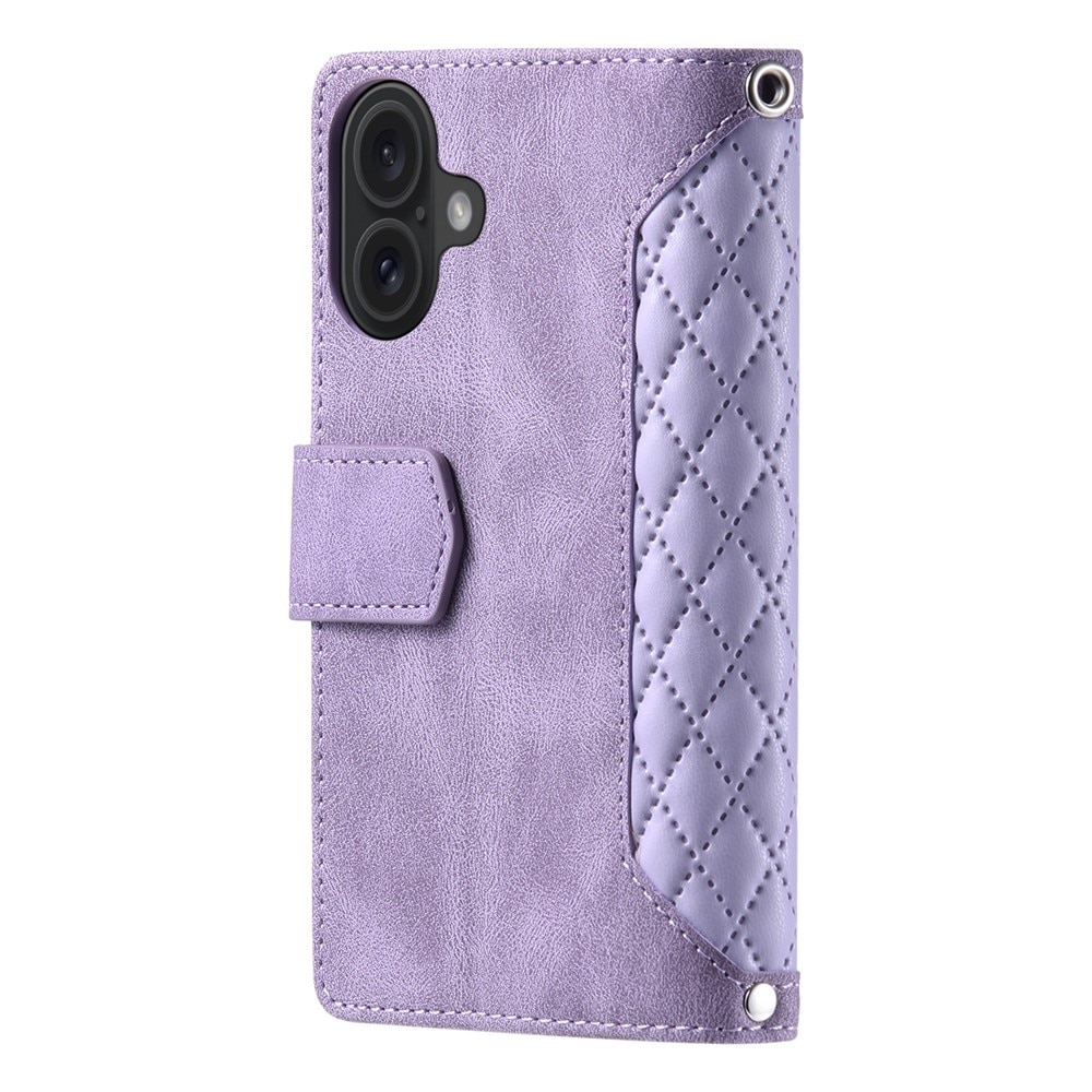 iPhone 17 Brieftasche Hülle Quilted Lila