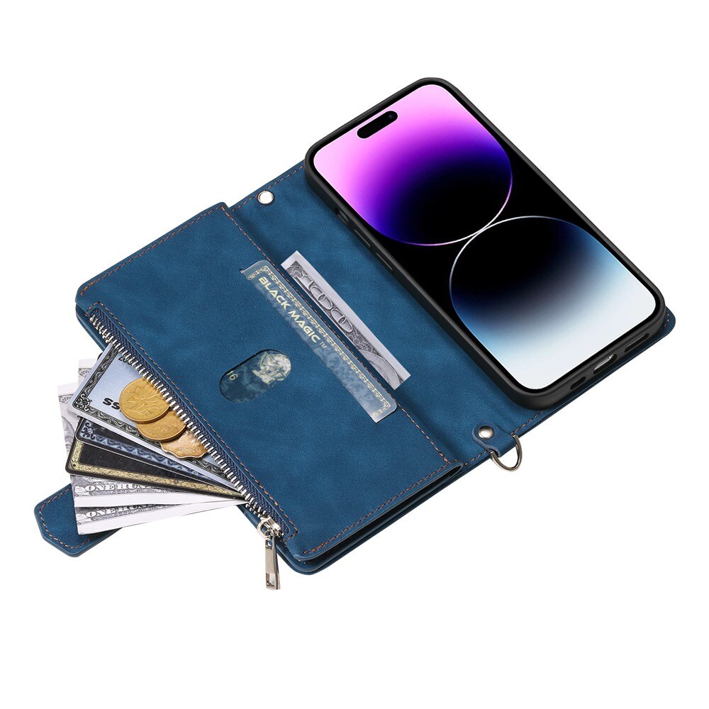 iPhone 17 Brieftasche Hülle Quilted Blau