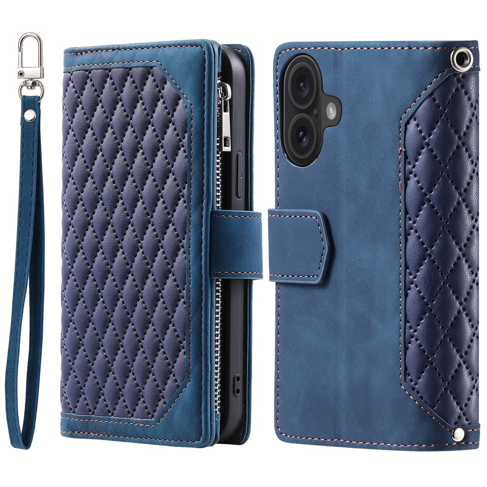 iPhone 17 Brieftasche Hülle Quilted Blau