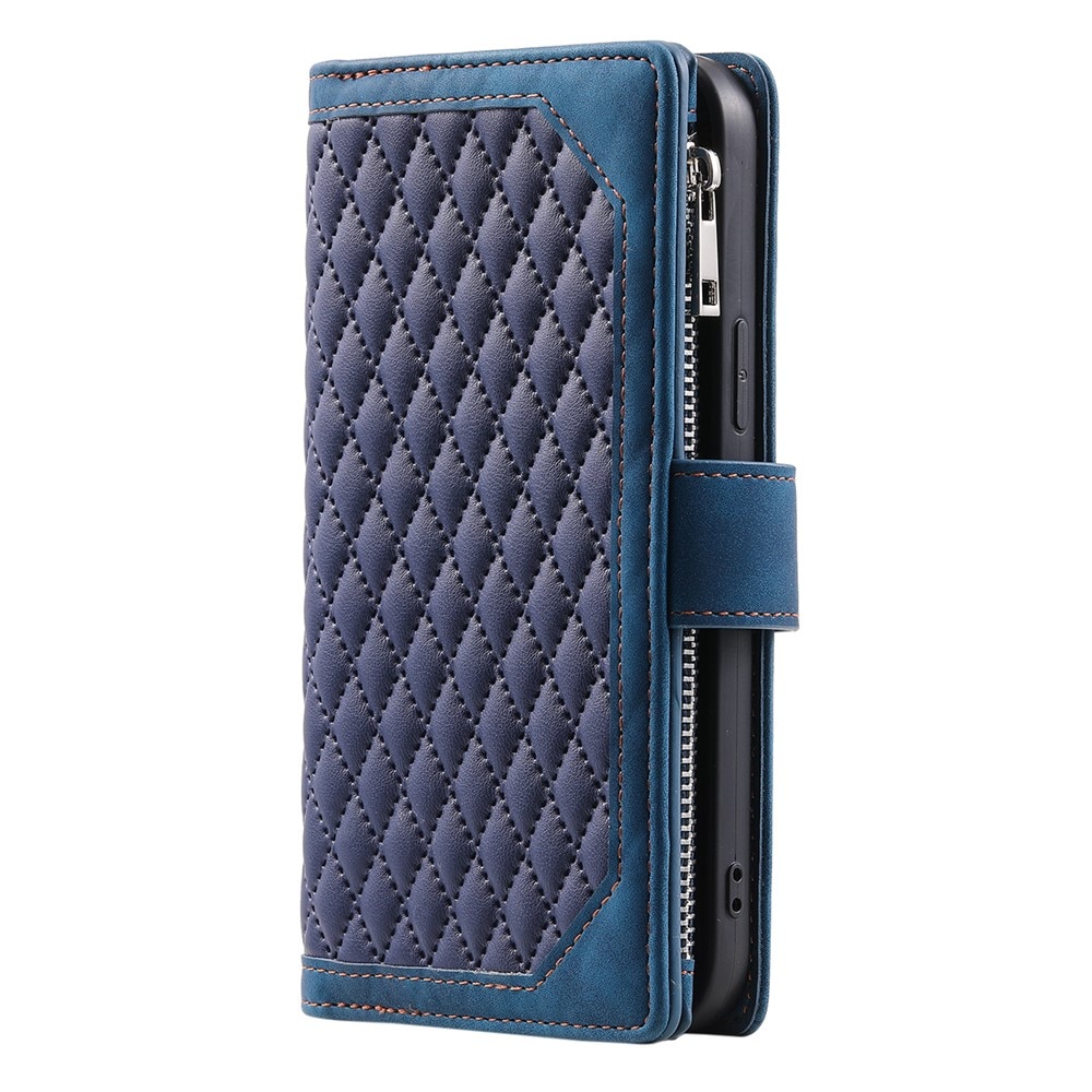 iPhone 17 Brieftasche Hülle Quilted Blau