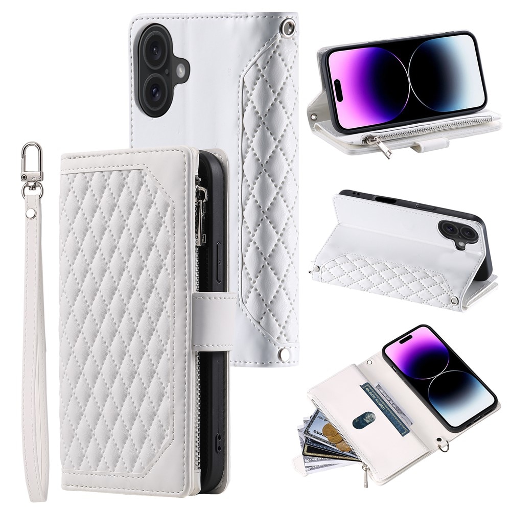 iPhone 17 Brieftasche Hülle Quilted Weiß