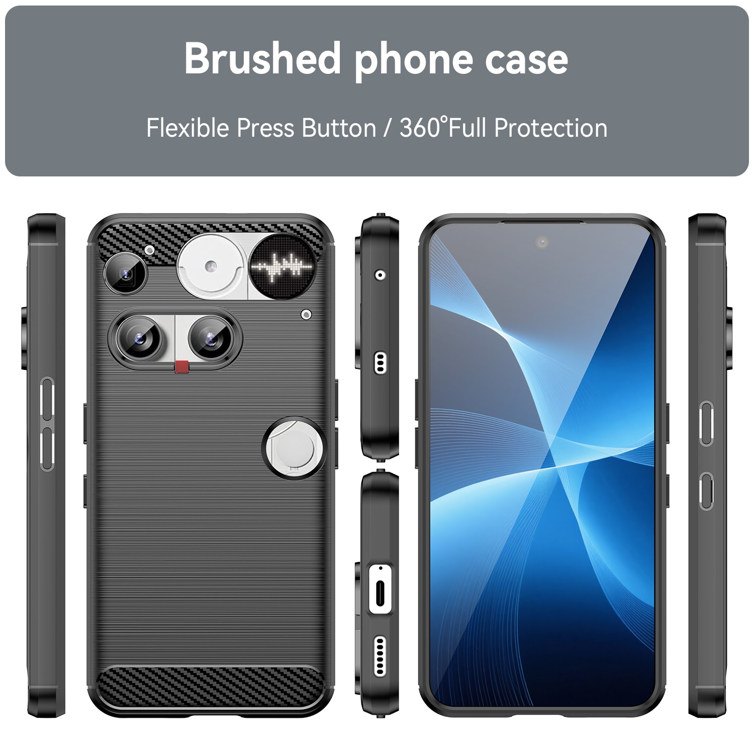 Nothing Phone 3 Hülle TPU Brushed Schwarz