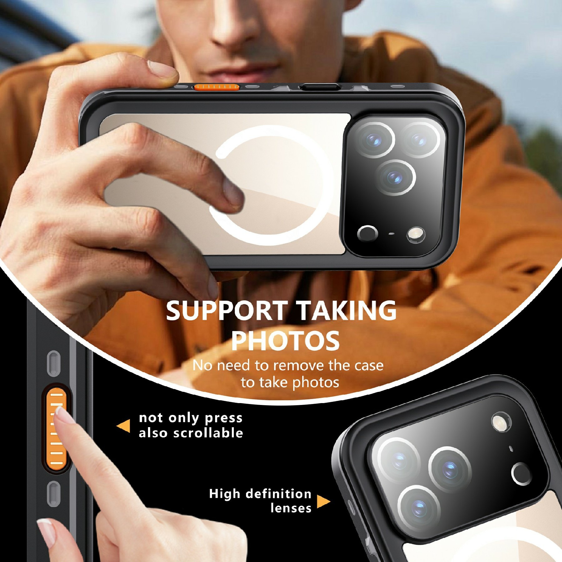 iPhone 17 Pro Wasserdichte Hülle durchsichtig