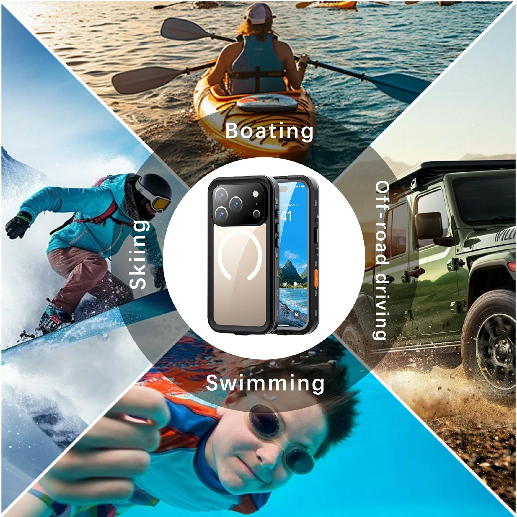 iPhone 17 Pro Wasserdichte Hülle durchsichtig
