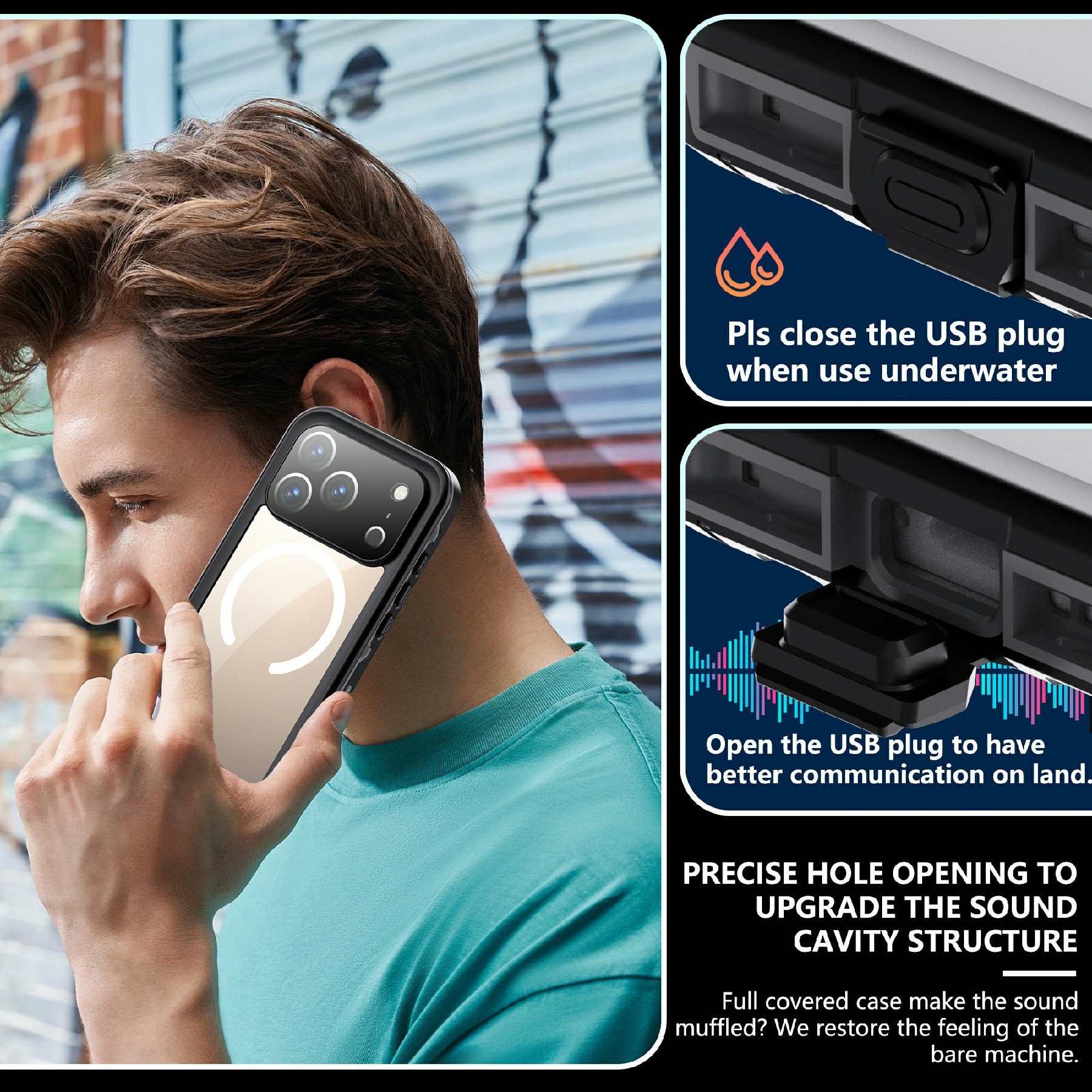 iPhone 17 Pro Wasserdichte Hülle durchsichtig