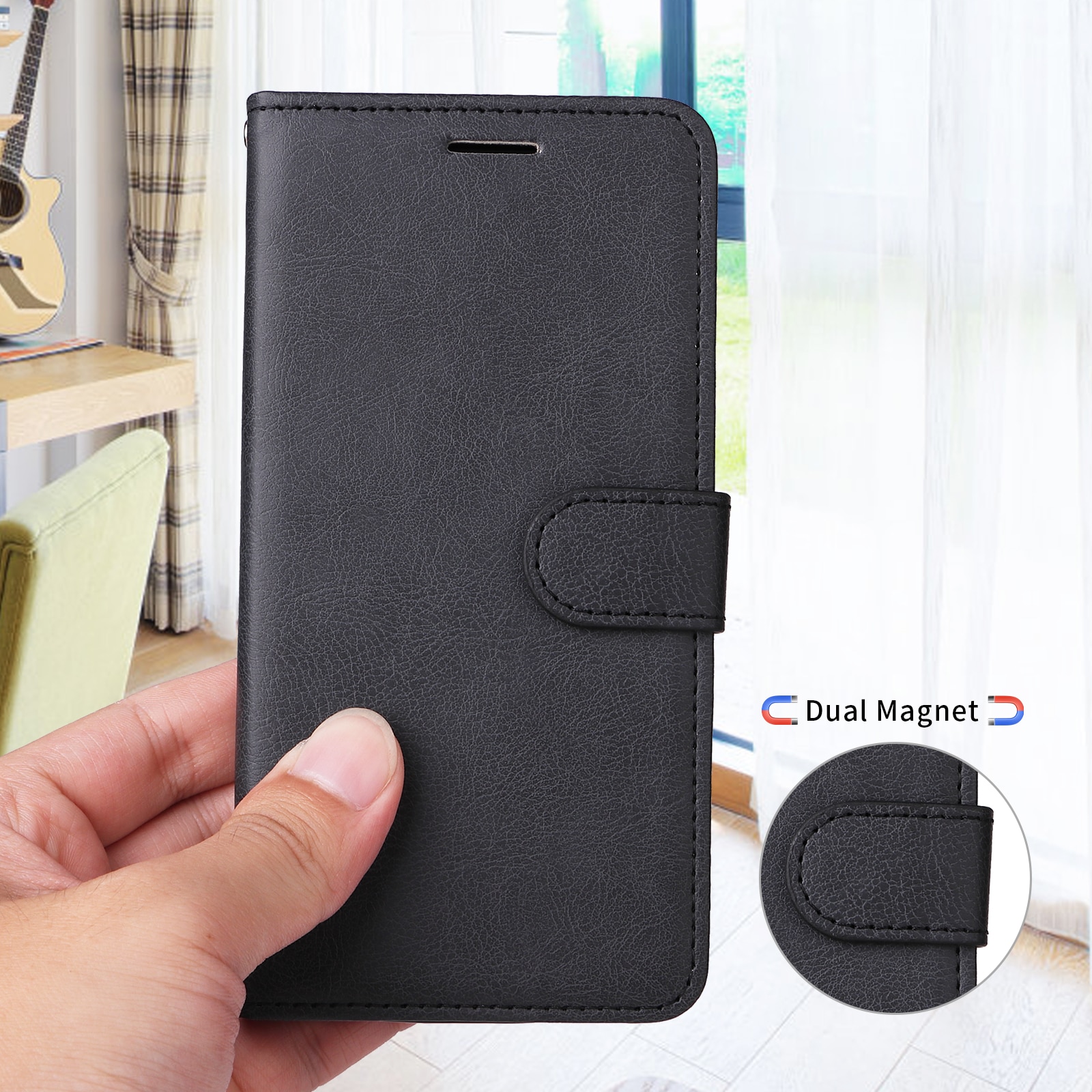 Xiaomi Redmi 15C Portemonnaie-Hülle schwarz