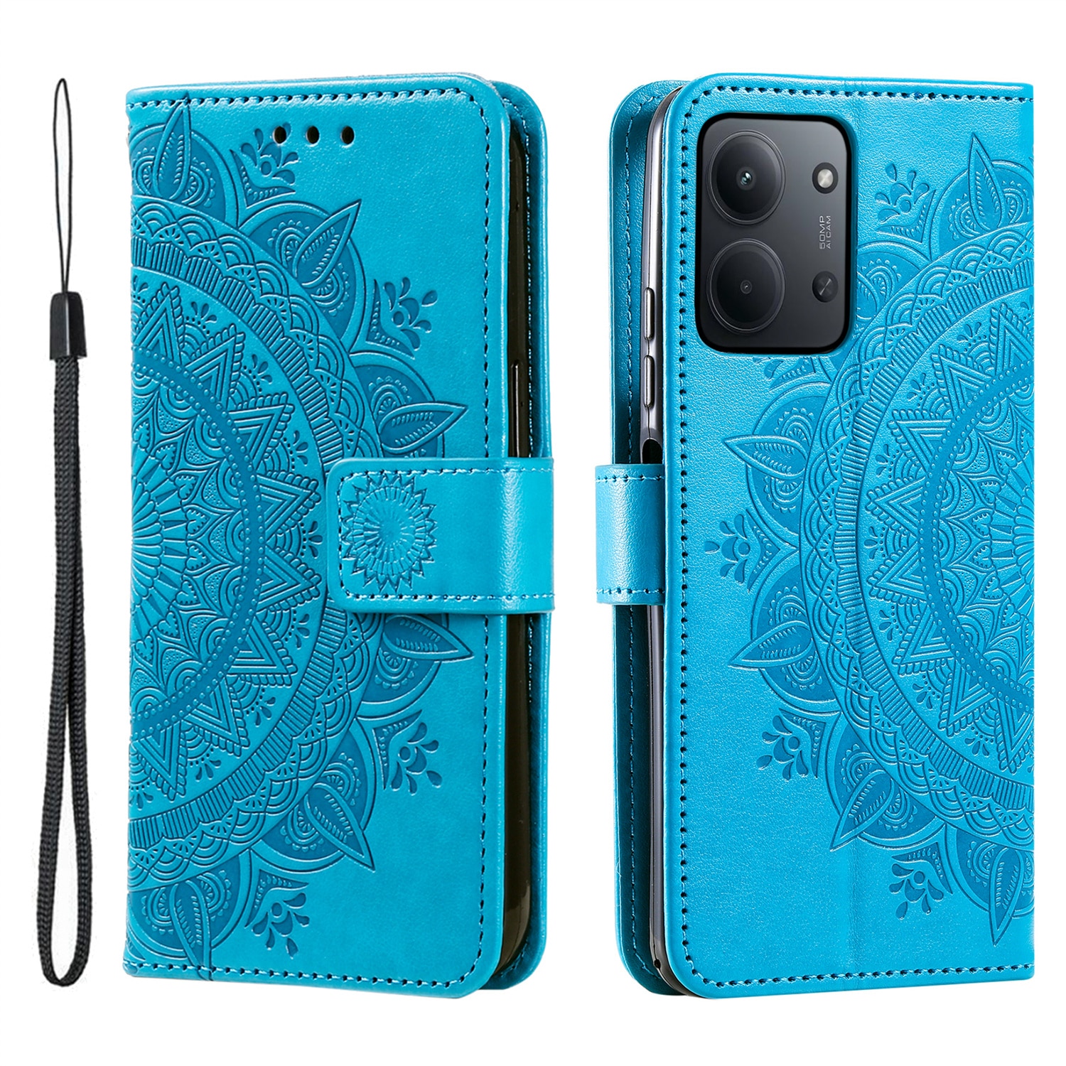 Xiaomi Redmi 15C Handytasche Mandala Blau