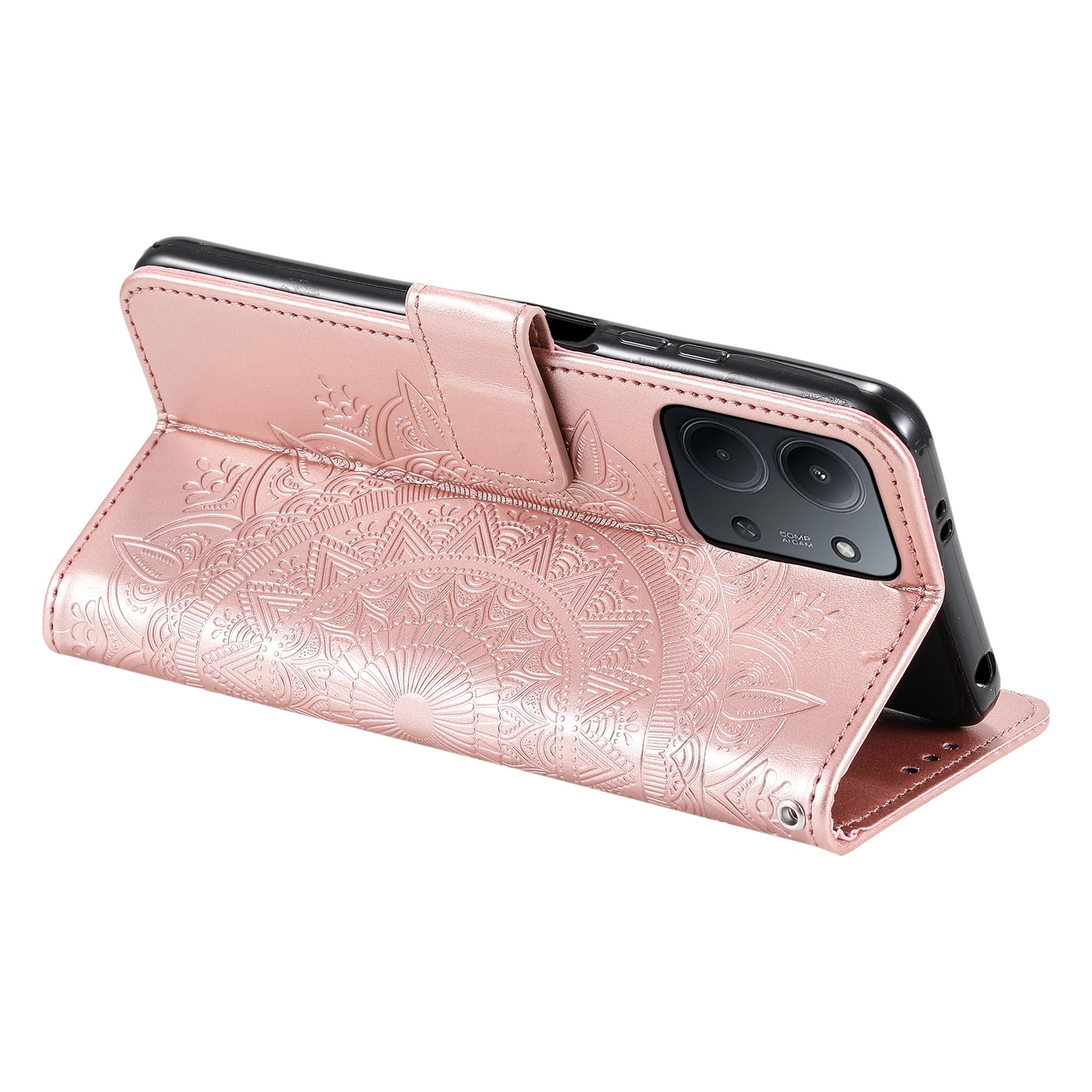 Xiaomi Redmi 15C Handytasche Mandala Roségold