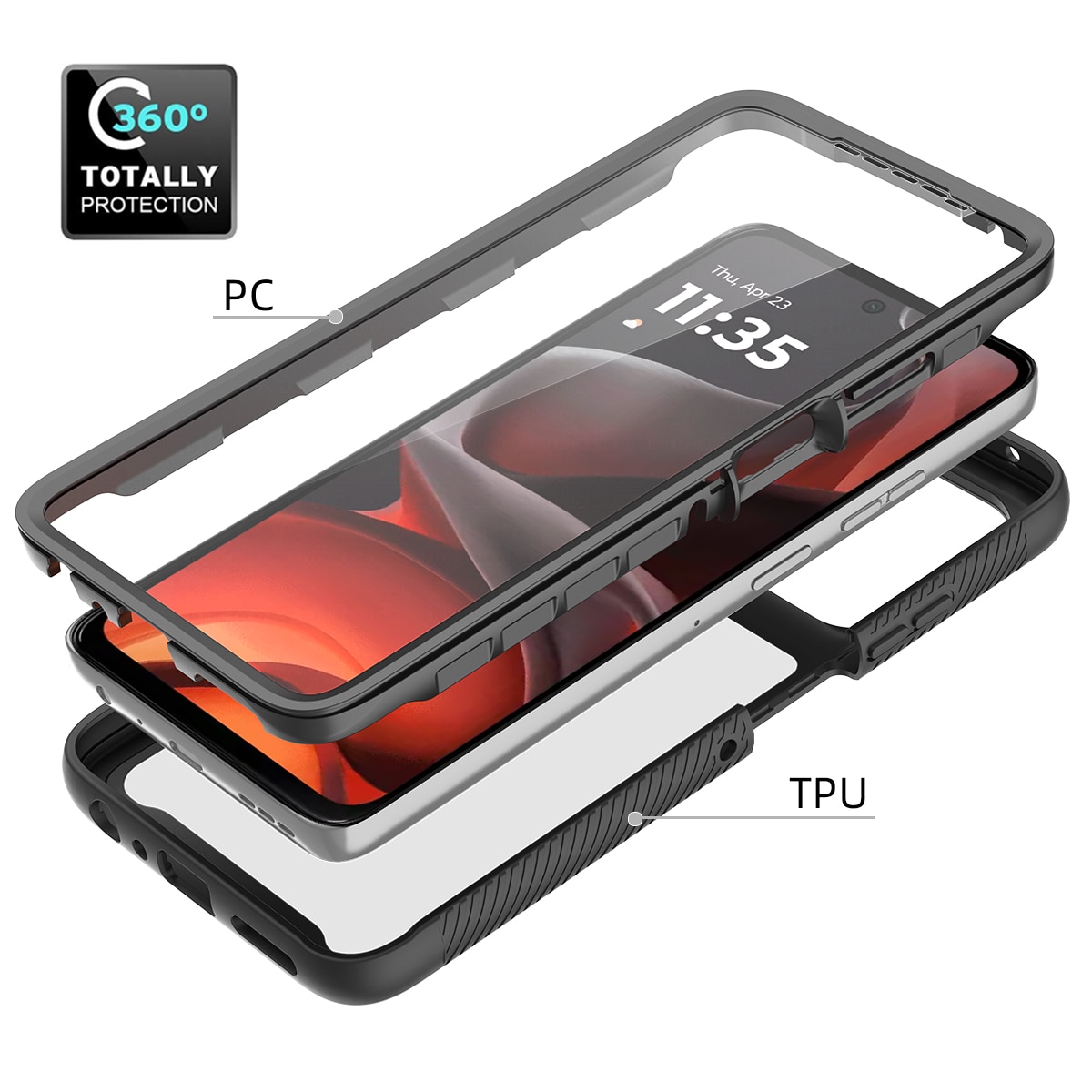 Motorola Moto G86 Full Protection Case Schwarz