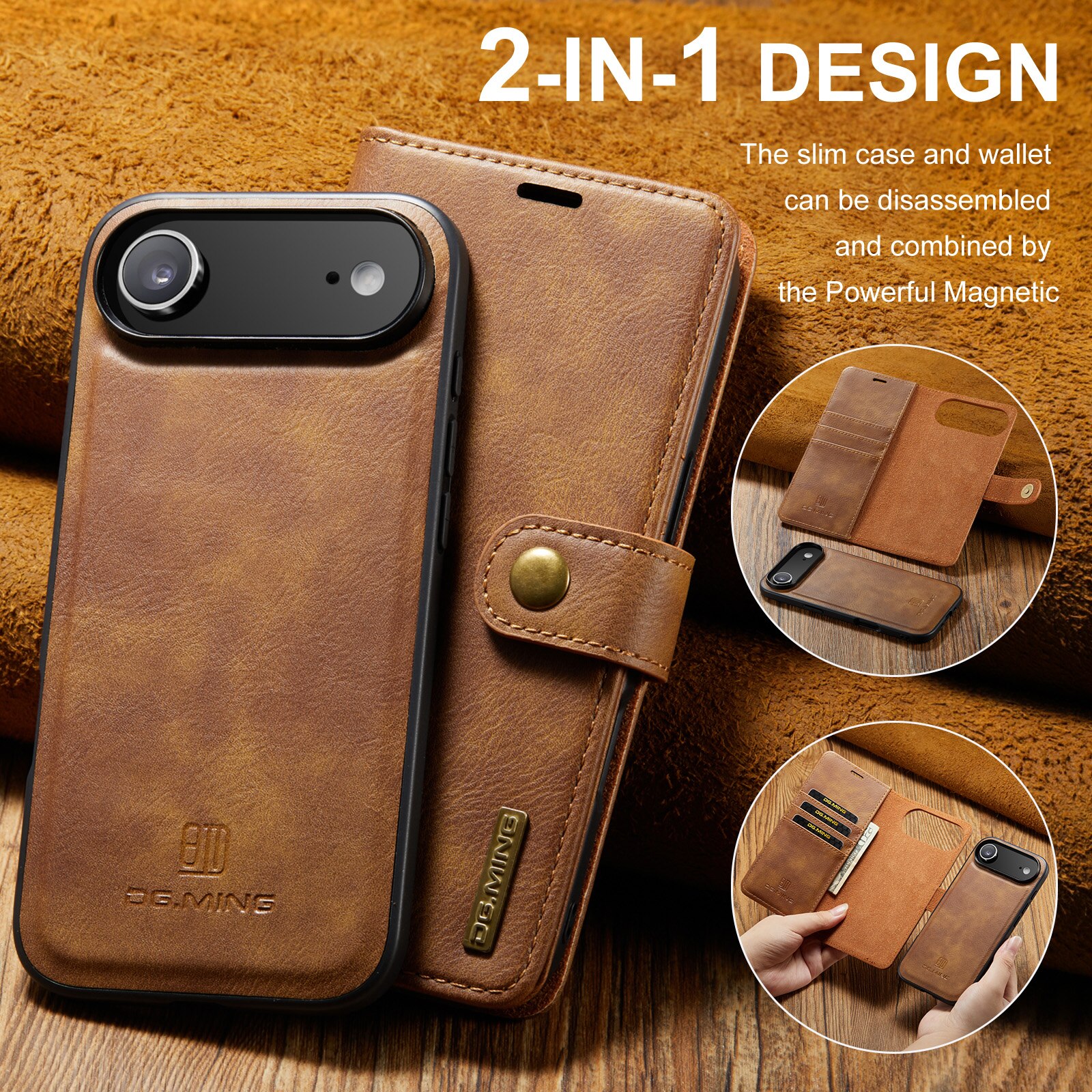 Handytasche Magnetische iPhone 17 Air Cognac