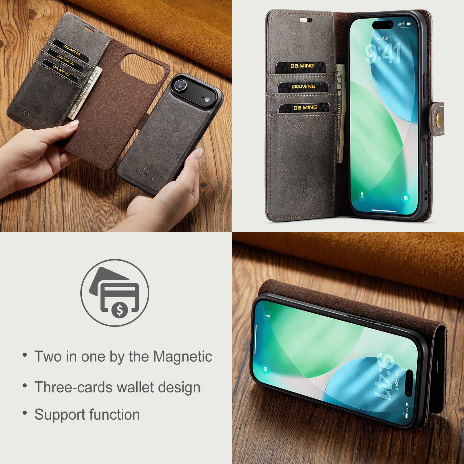 Handytasche Magnetische iPhone 17 Air Brown