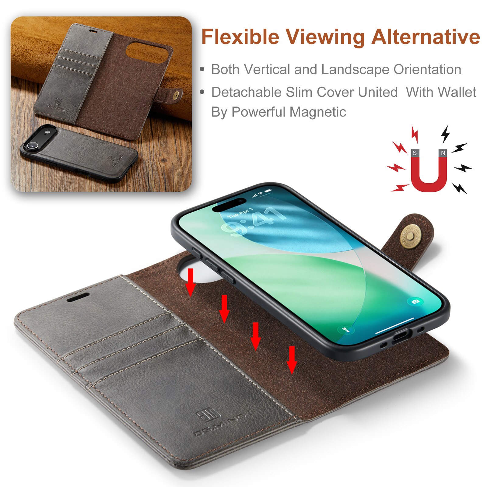 Handytasche Magnetische iPhone 17 Air Brown
