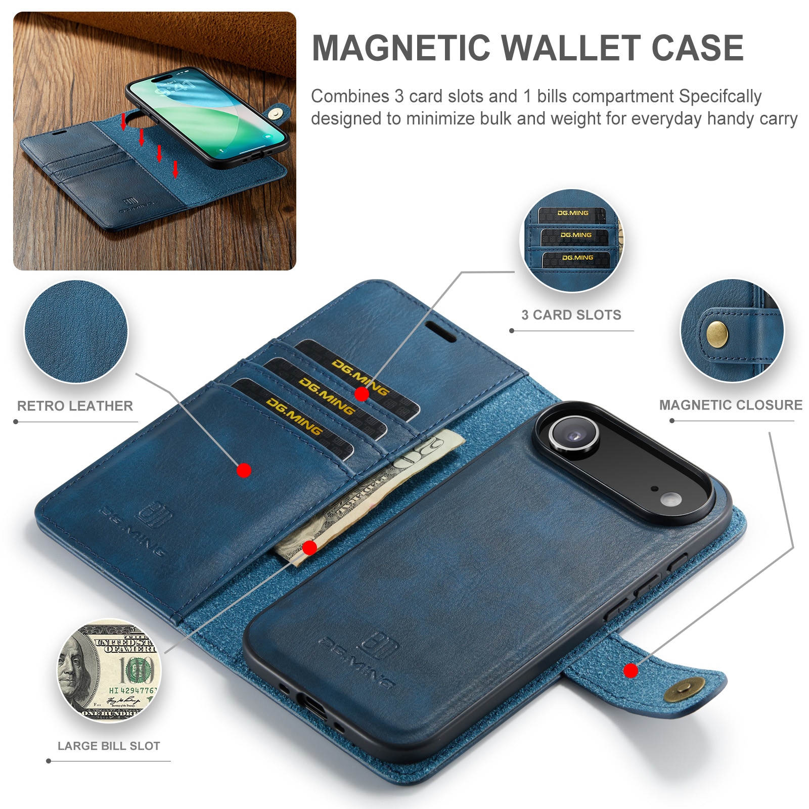 Handytasche Magnetische iPhone 17 Air Blue