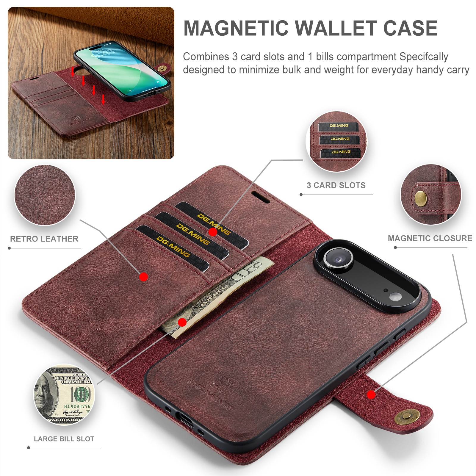 Handytasche Magnetische iPhone 17 Air Red