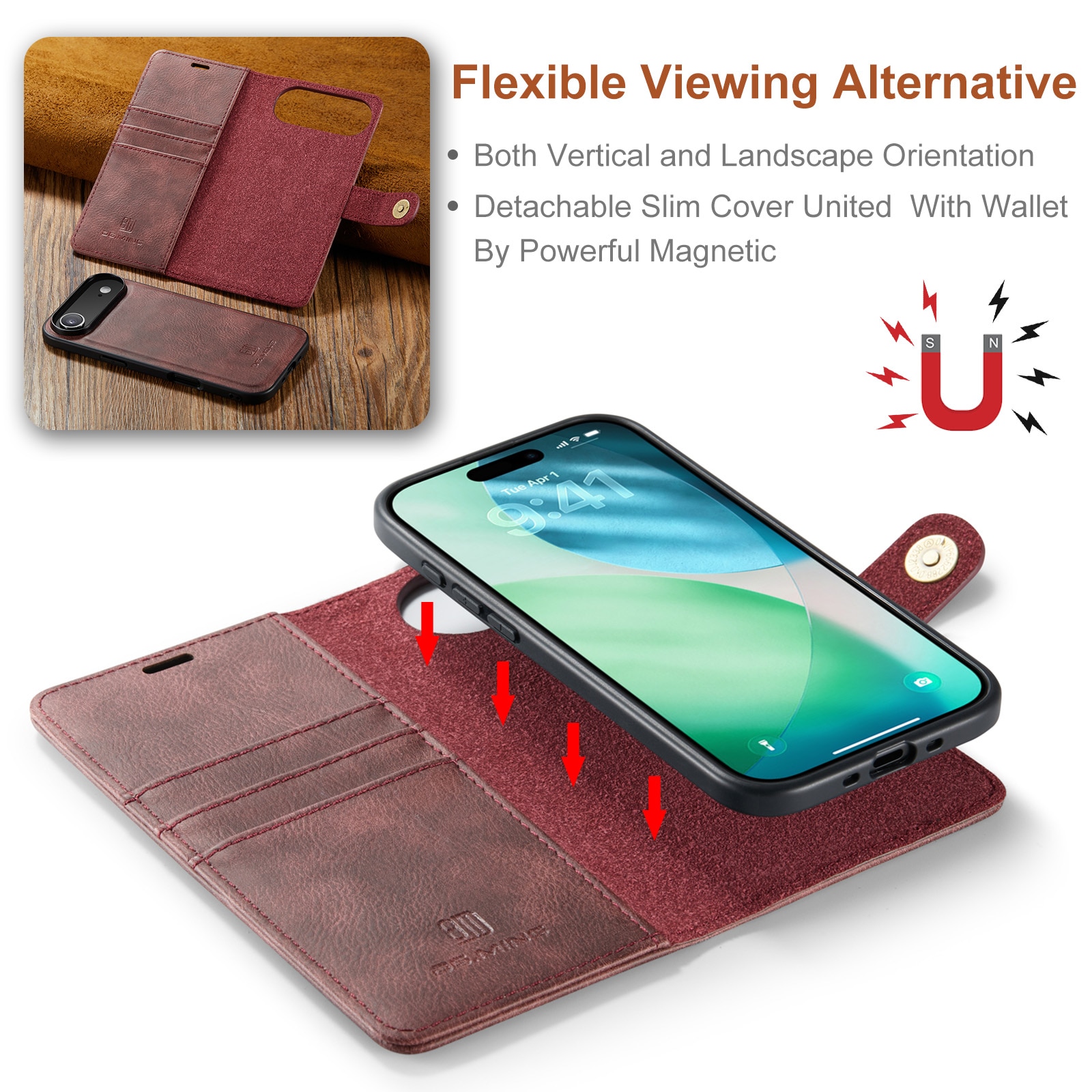 Handytasche Magnetische iPhone 17 Air Red