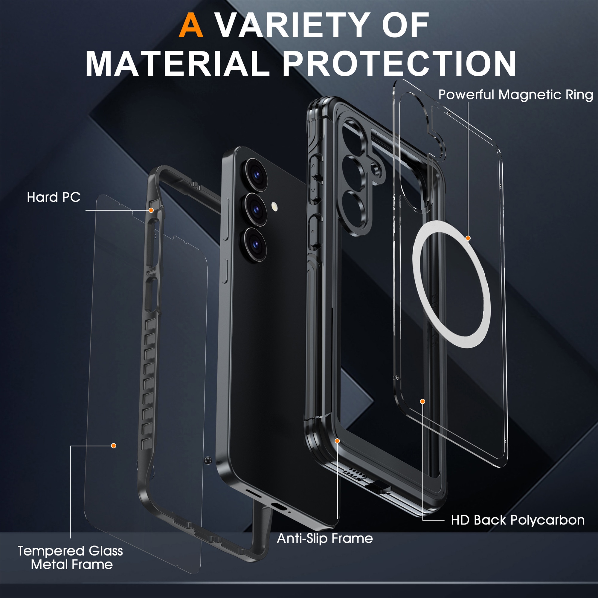 Samsung Galaxy S25 FE Premium Full Protection Case Black