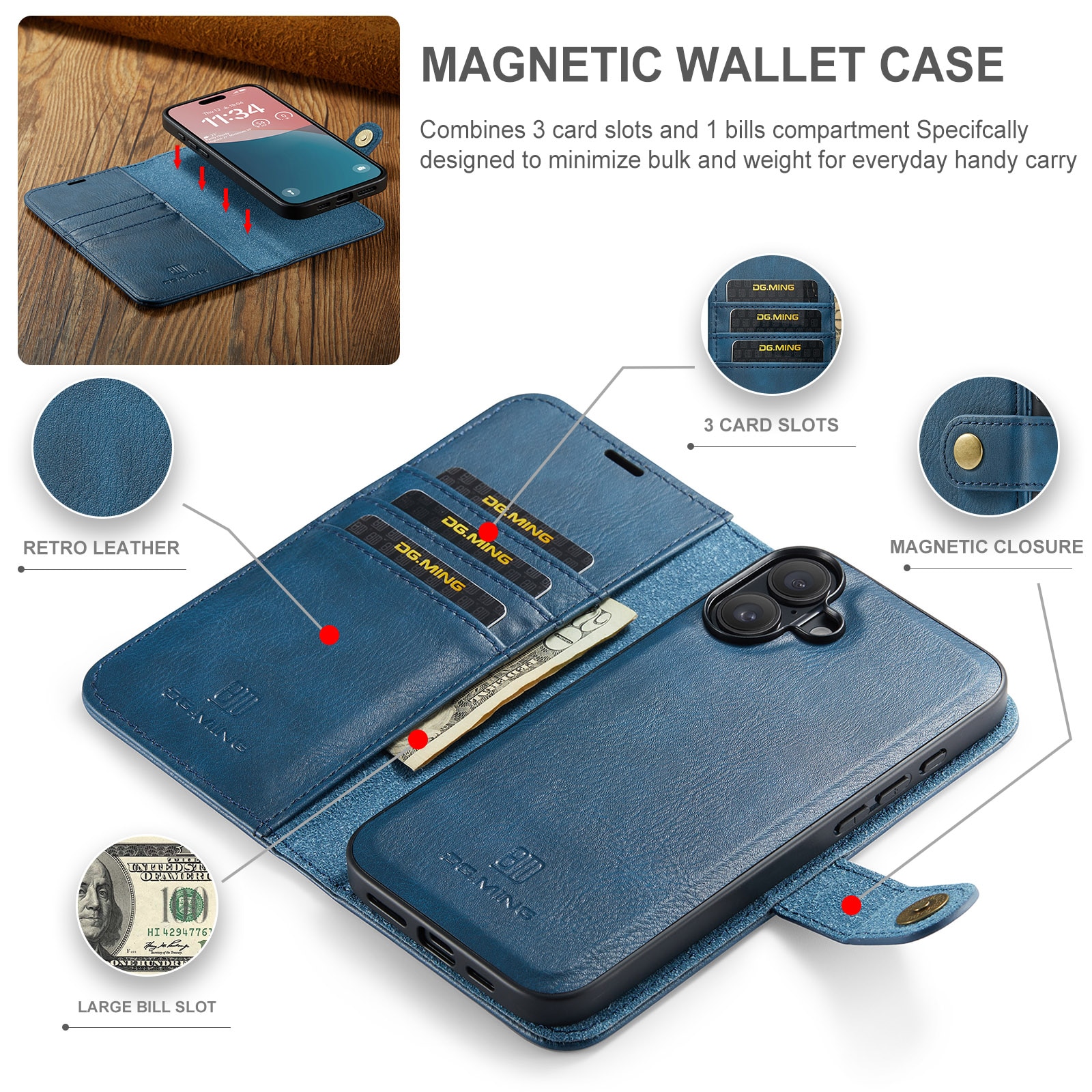 Handytasche Magnetische iPhone 17 Blue