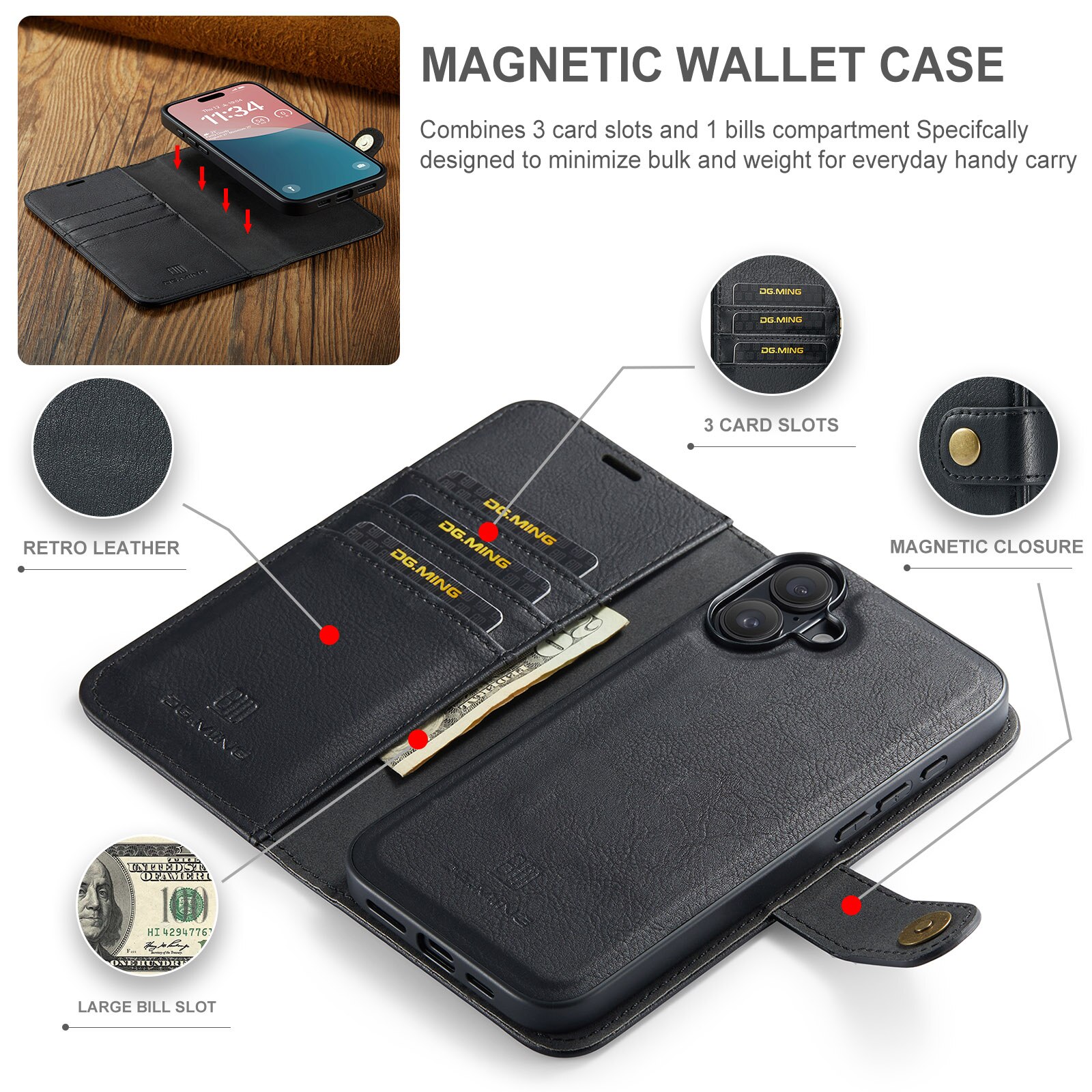 Handytasche Magnetische iPhone 17 Black