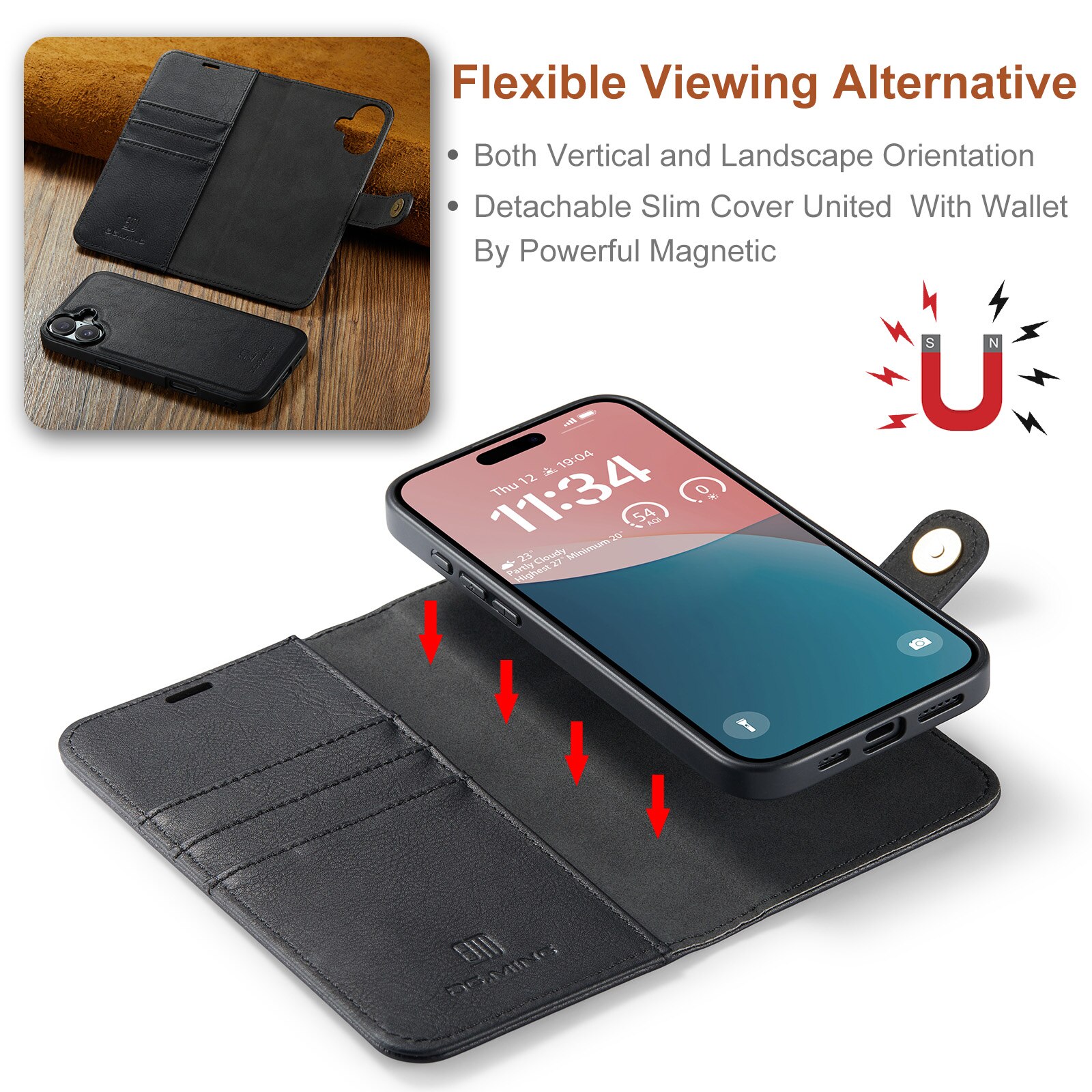 Handytasche Magnetische iPhone 17 Black