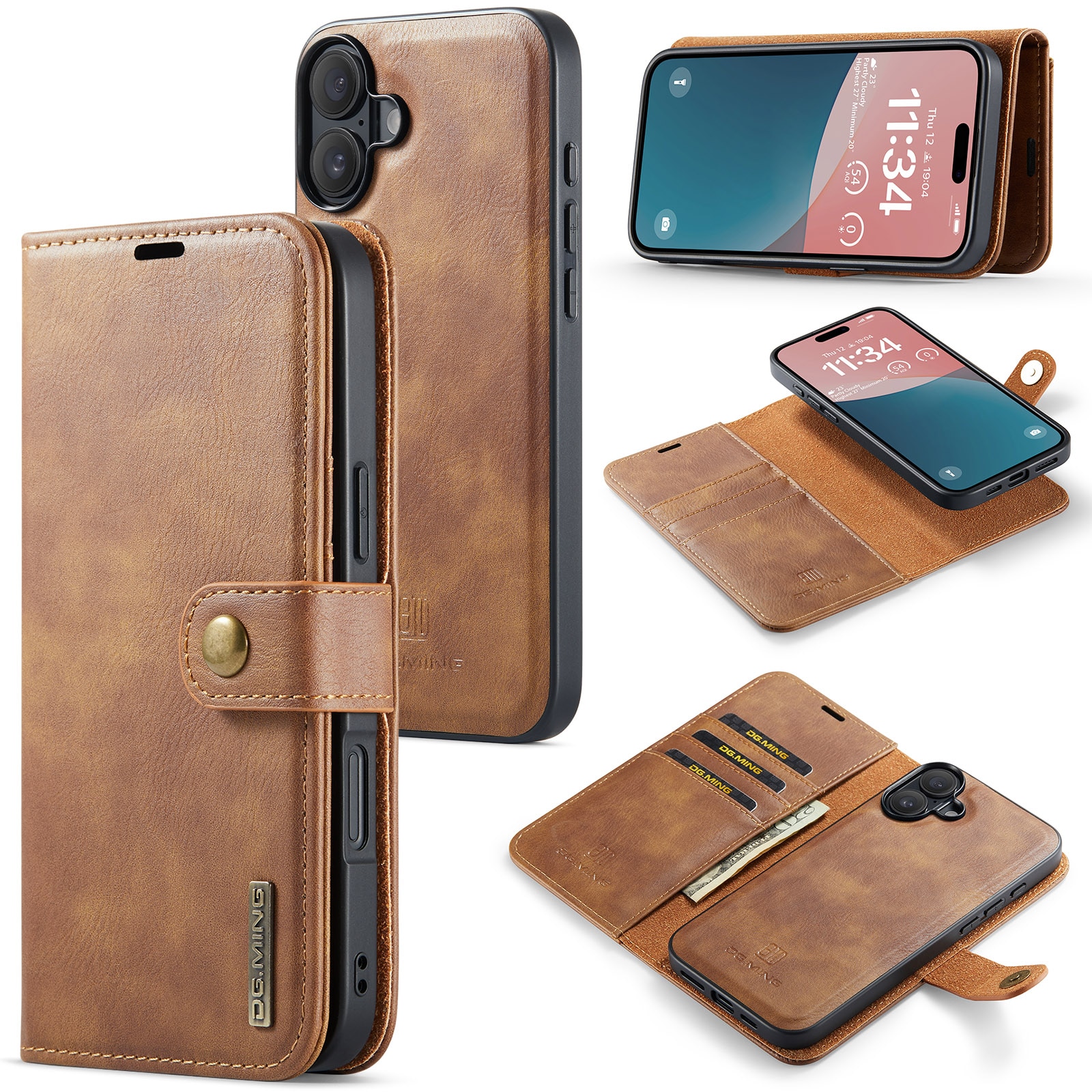 Handytasche Magnetische iPhone 17 Cognac