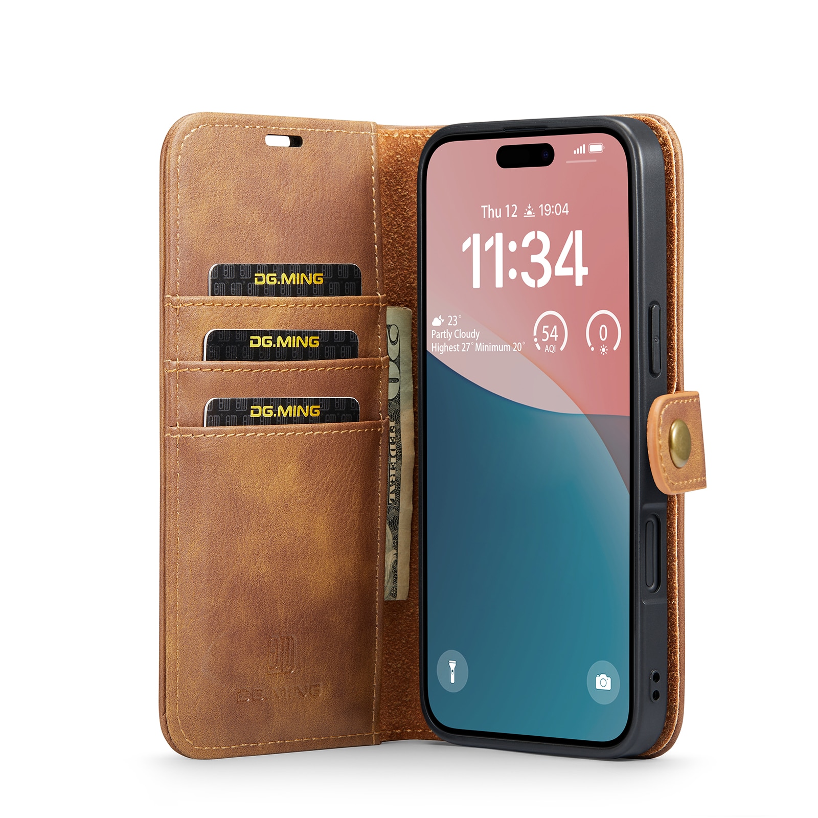 Handytasche Magnetische iPhone 17 Cognac