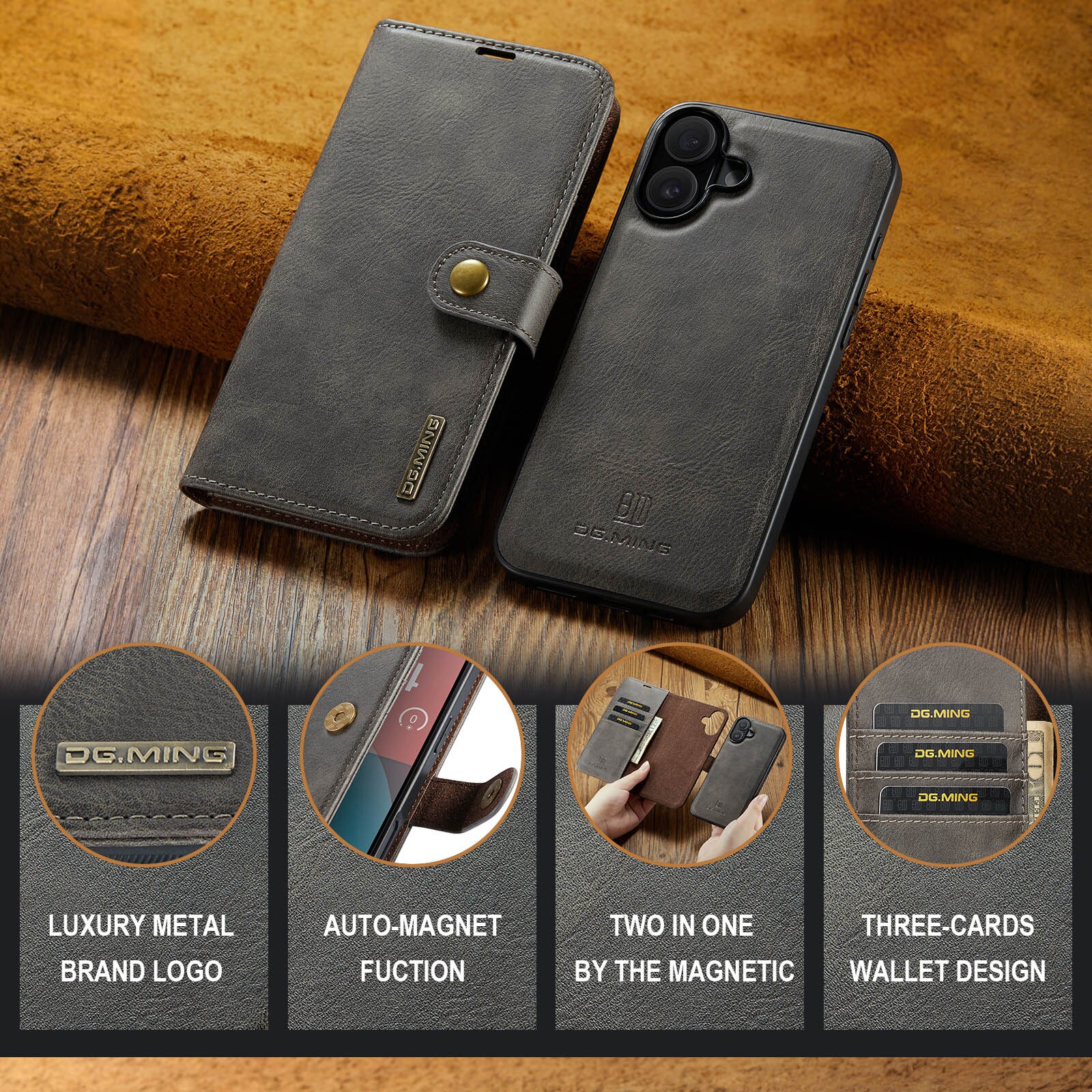 Handytasche Magnetische iPhone 17 Brown