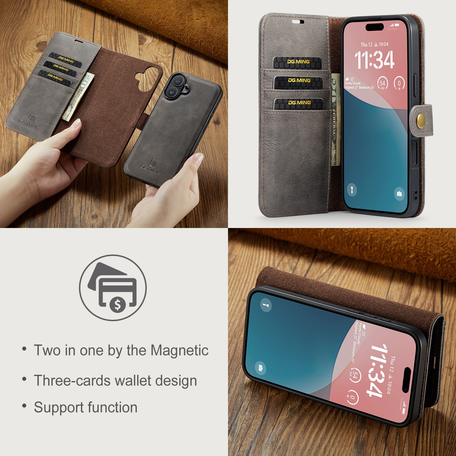 Handytasche Magnetische iPhone 17 Brown