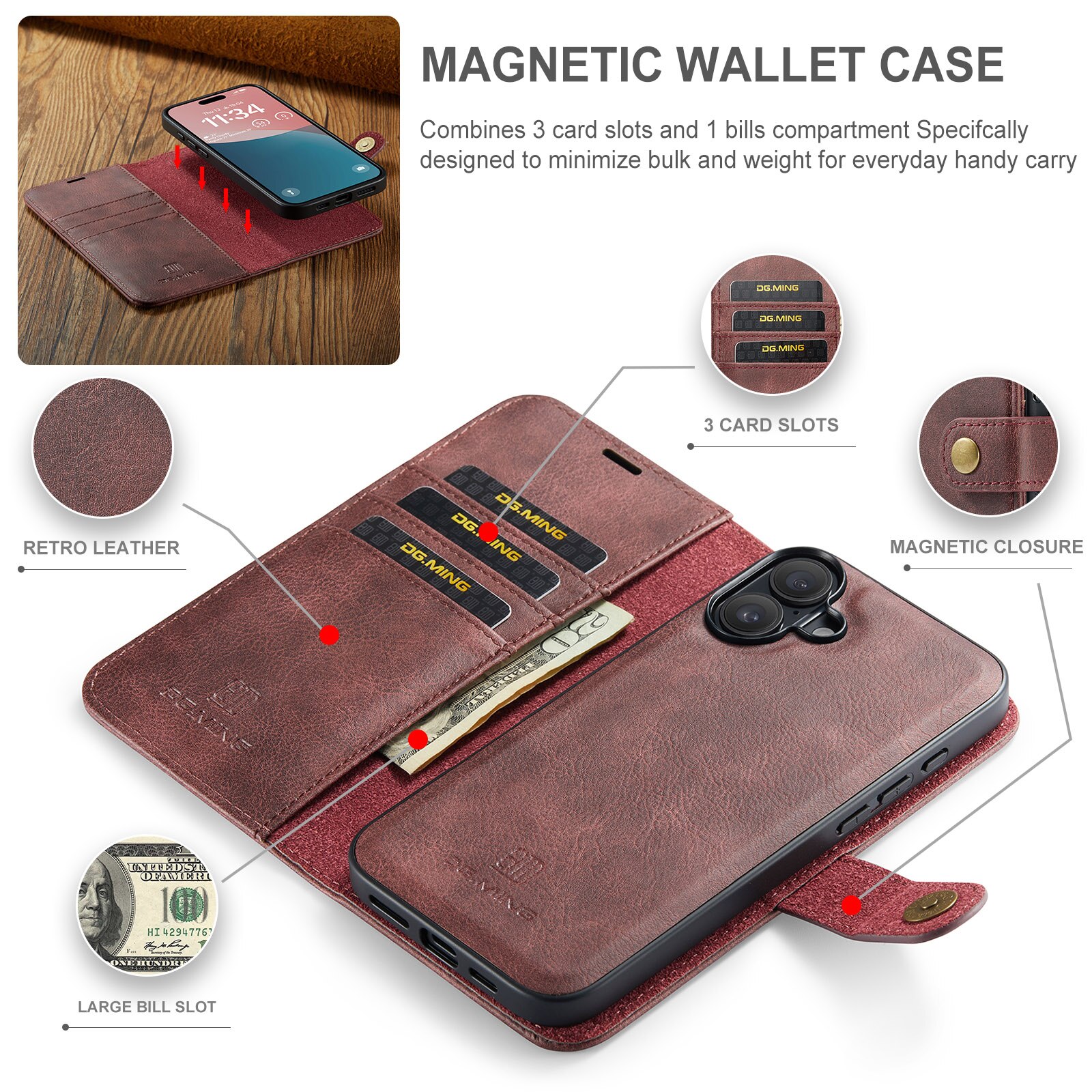 Handytasche Magnetische iPhone 17 Red