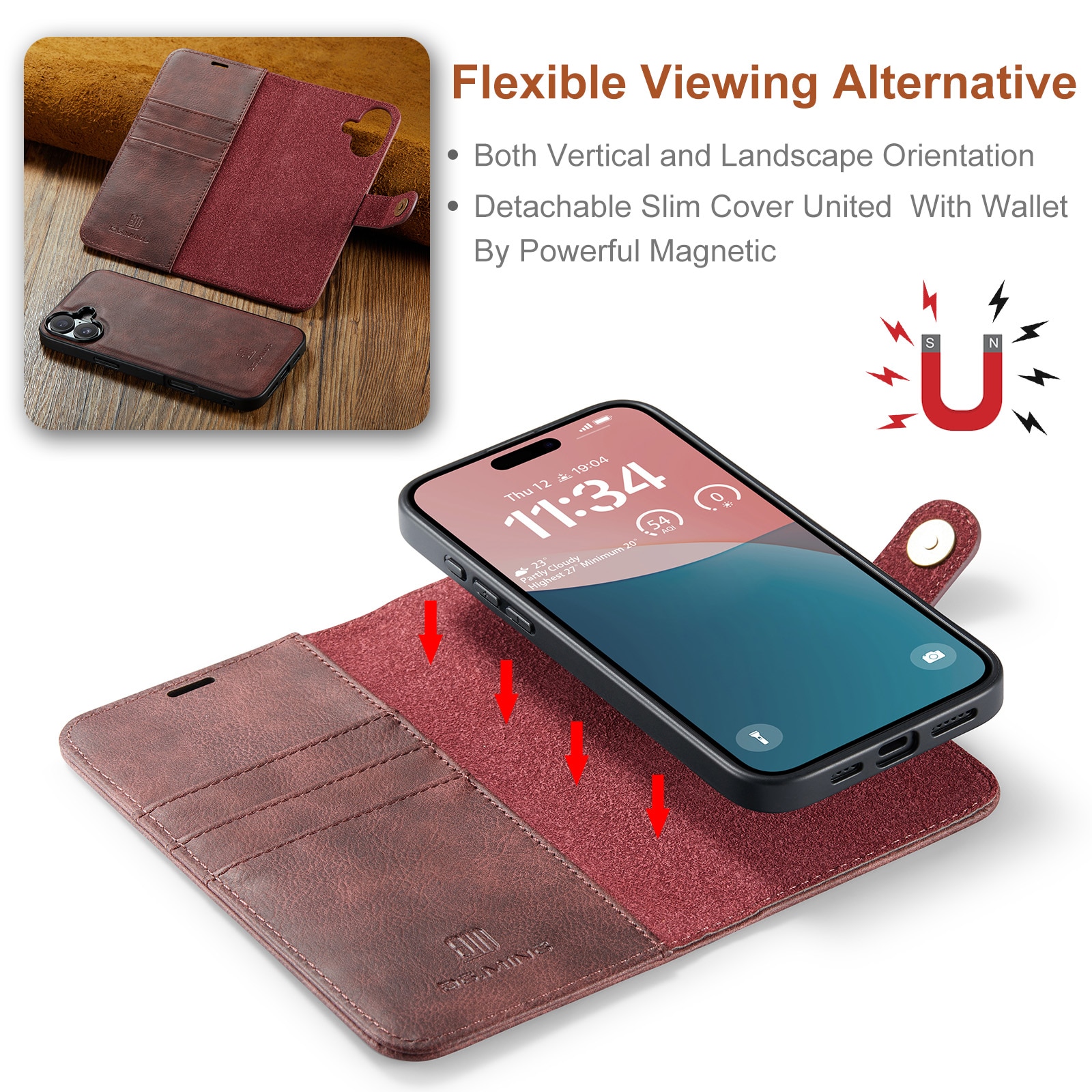 Handytasche Magnetische iPhone 17 Red