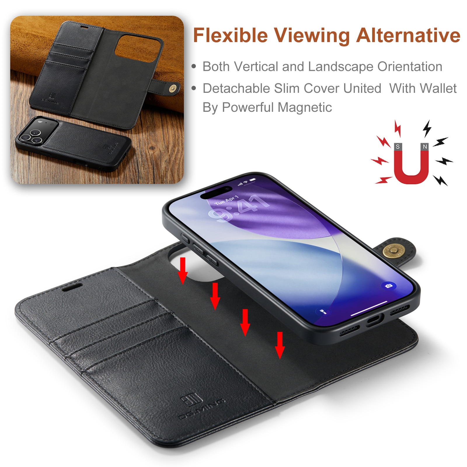 Handytasche Magnetische iPhone 17 Pro Black