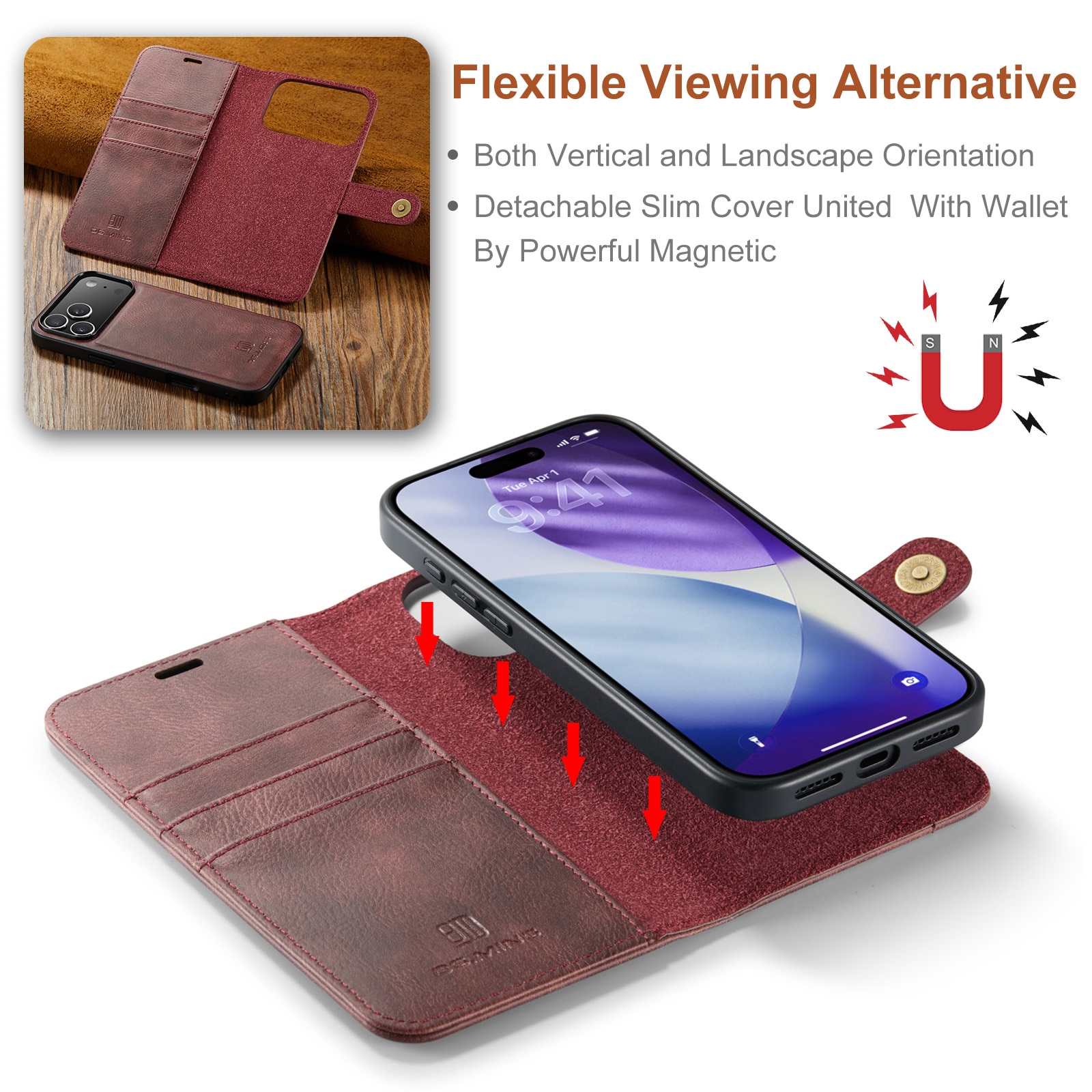 Handytasche Magnetische iPhone 17 Pro Max Red