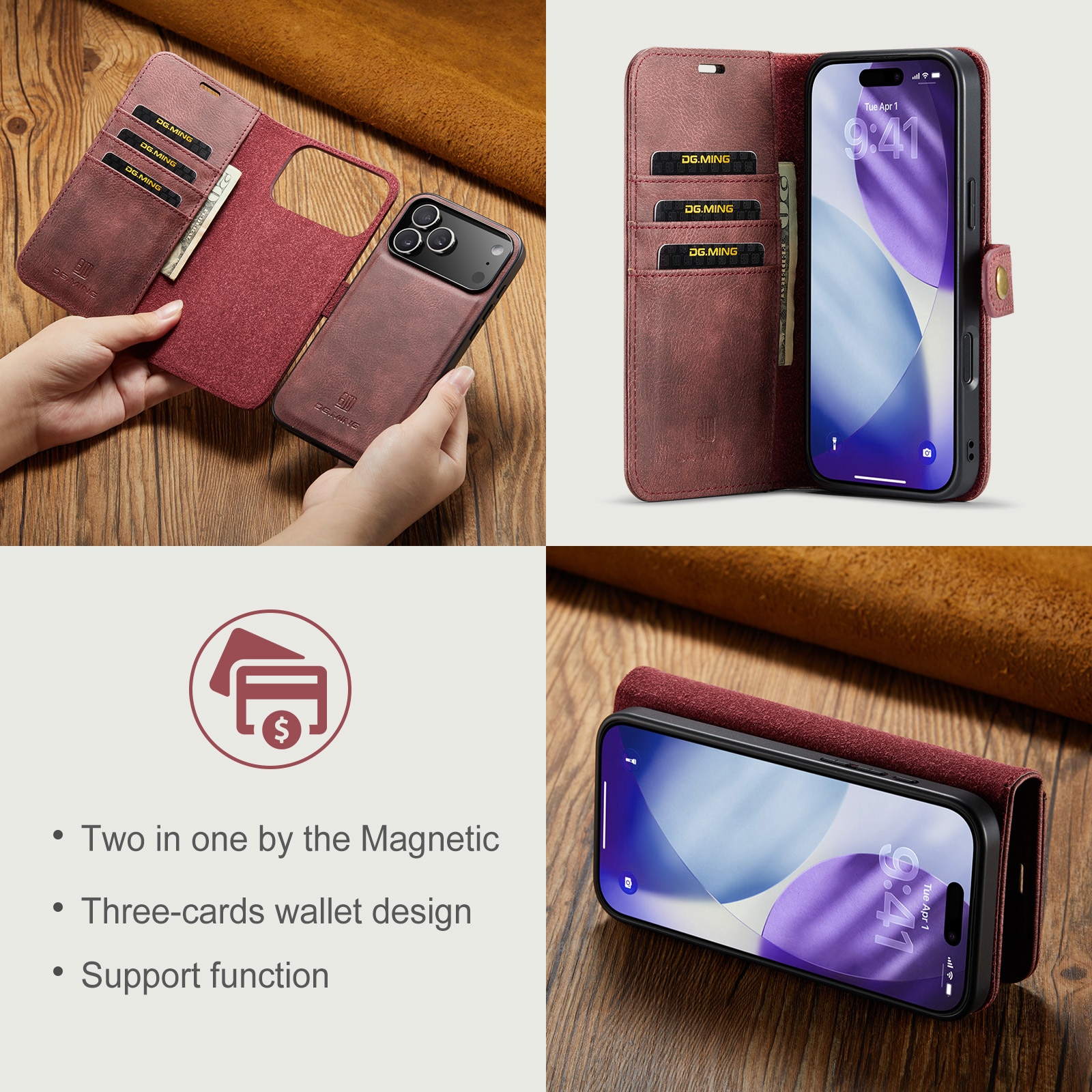 Handytasche Magnetische iPhone 17 Pro Max Red
