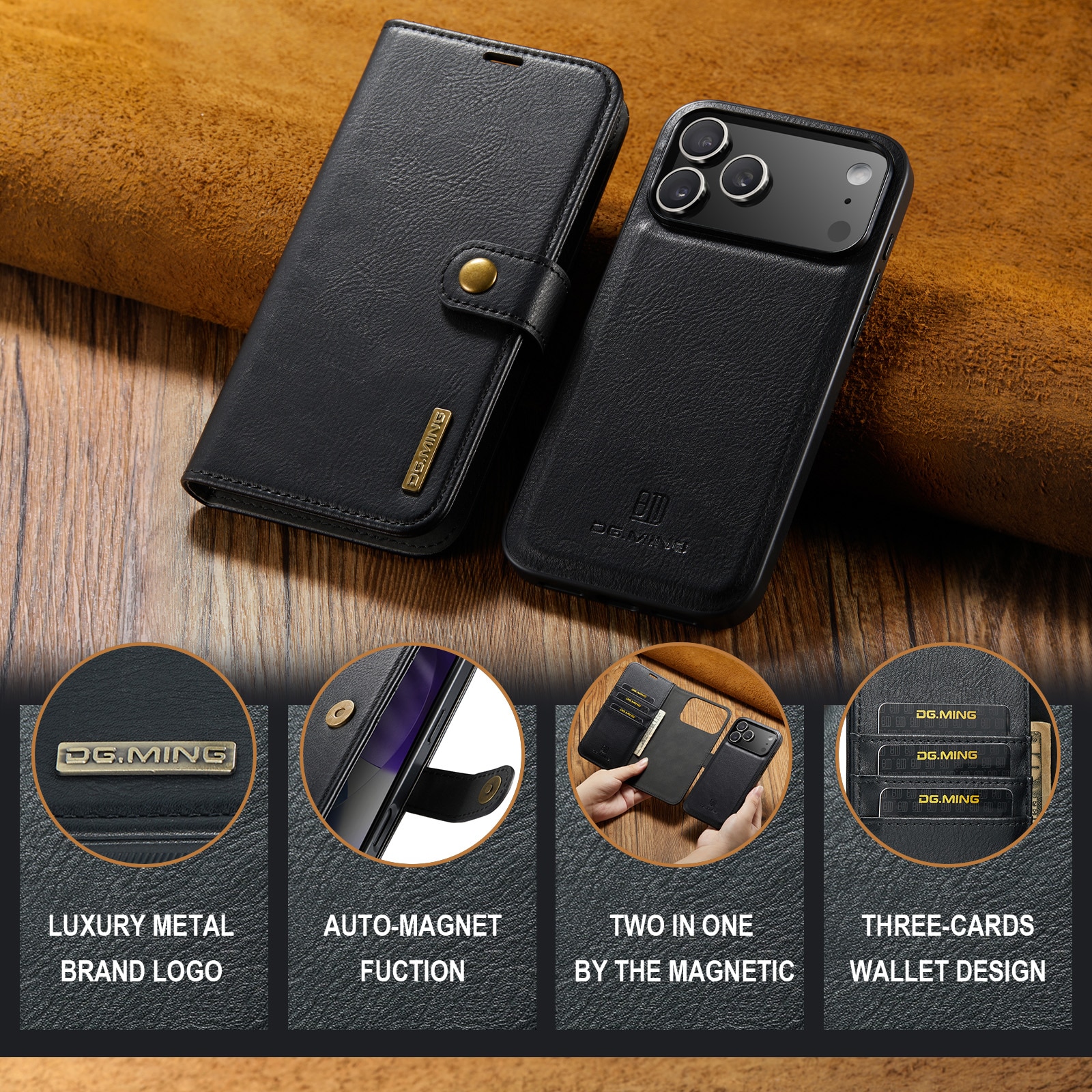 Handytasche Magnetische iPhone 17 Pro Max Black