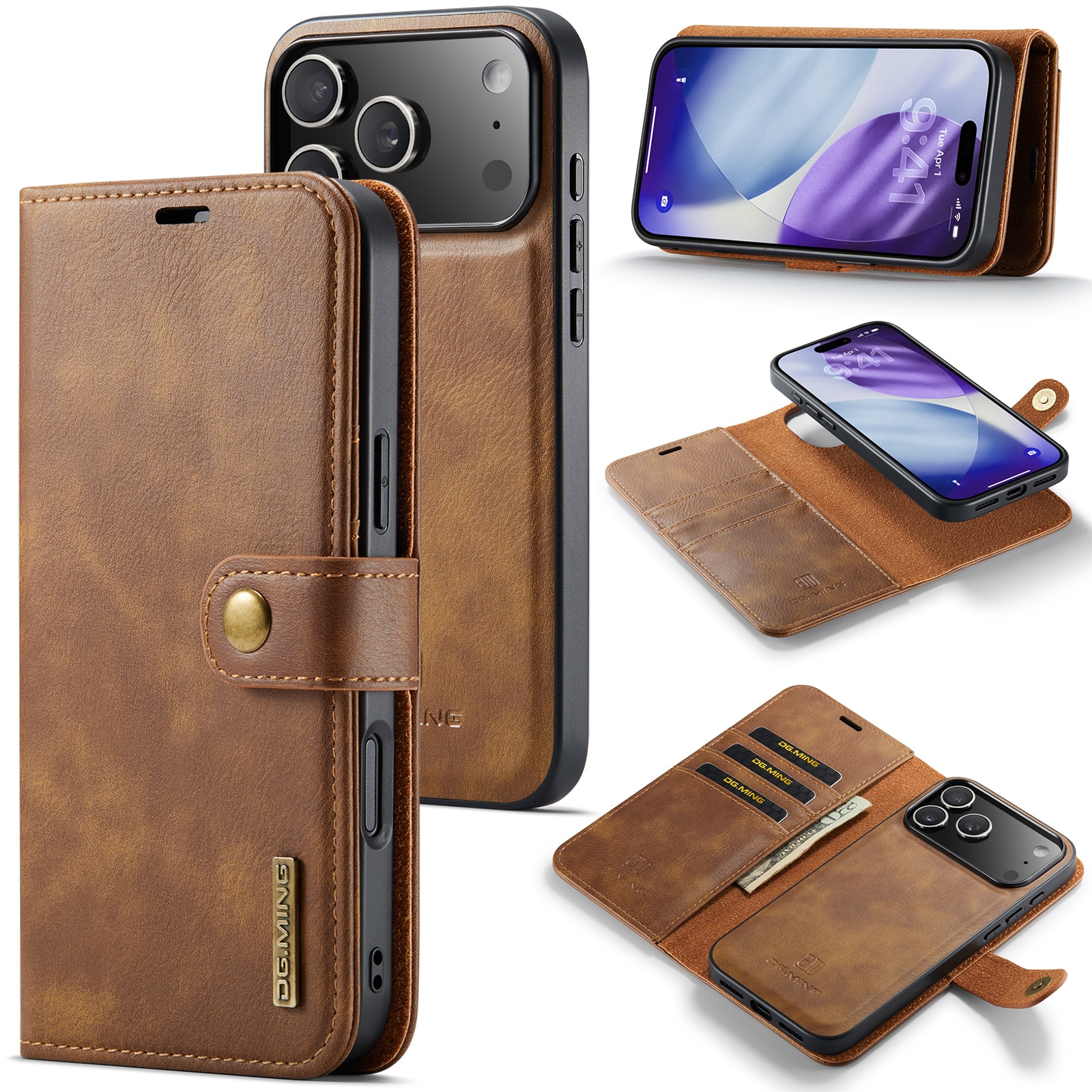 Handytasche Magnetische iPhone 17 Pro Max Cognac