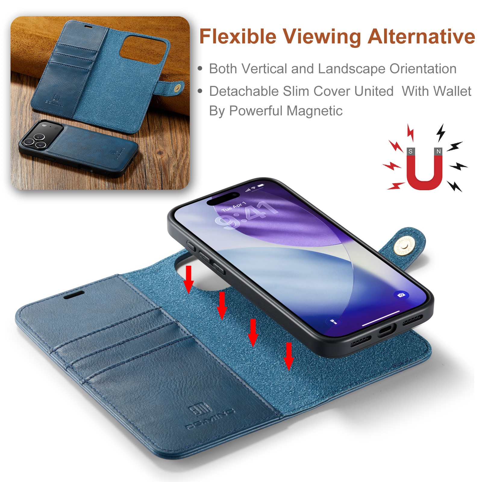Handytasche Magnetische iPhone 17 Pro Max Blue