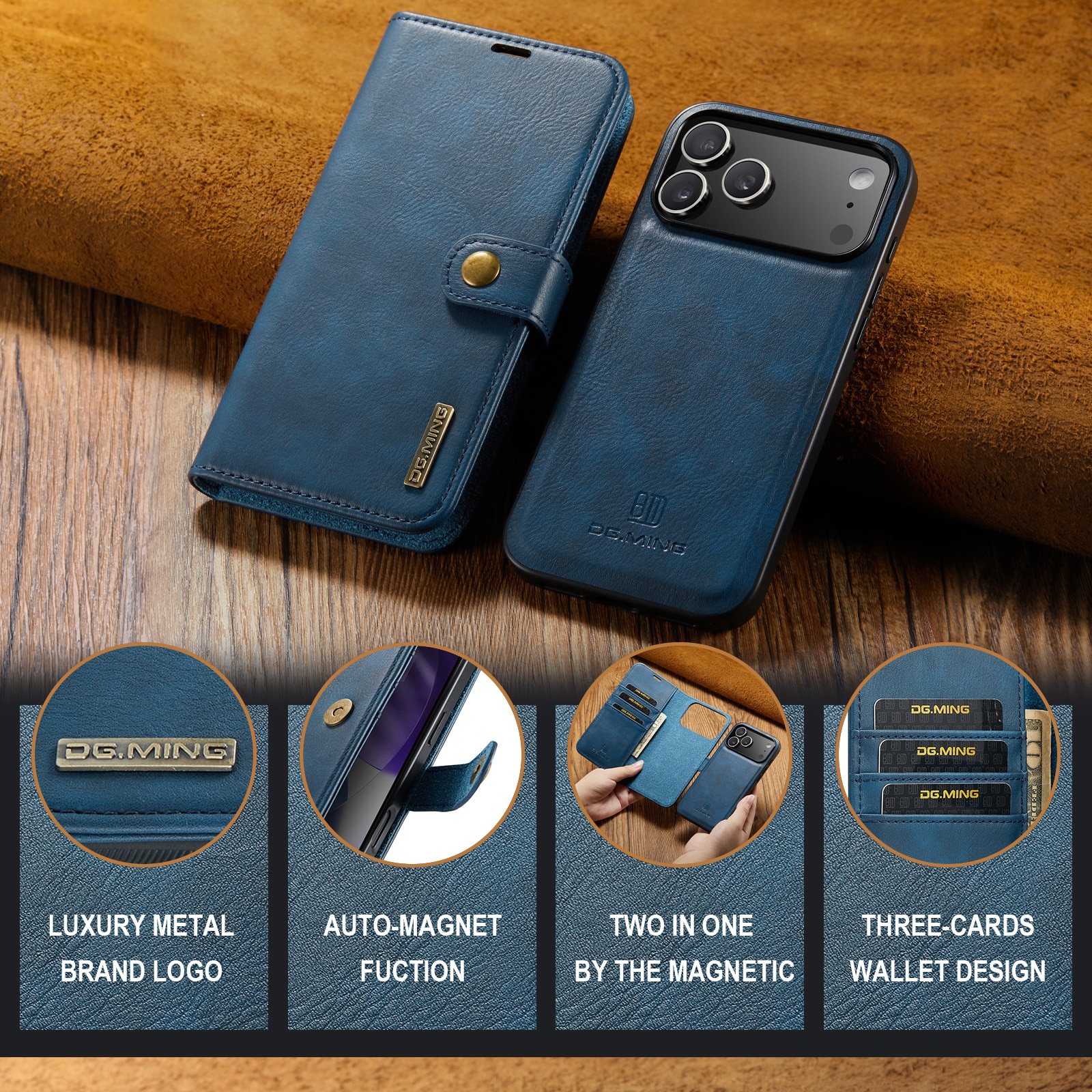 Handytasche Magnetische iPhone 17 Pro Max Blue