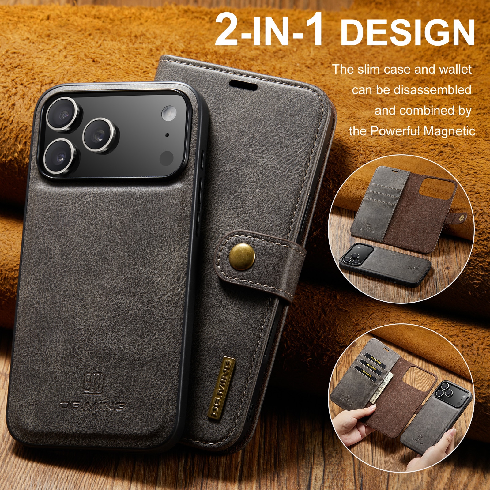 Handytasche Magnetische iPhone 17 Pro Max Brown