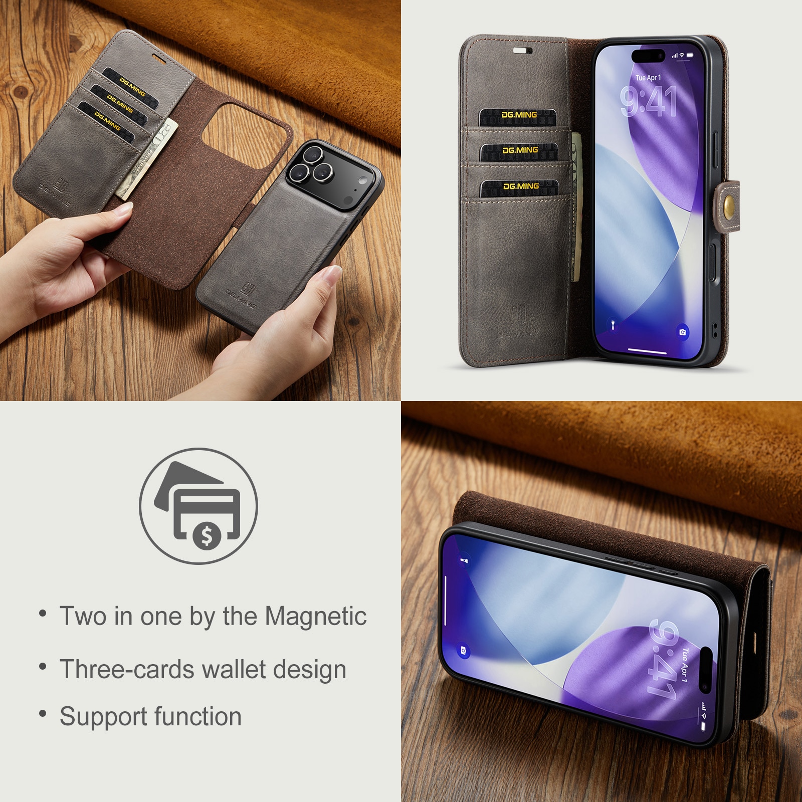 Handytasche Magnetische iPhone 17 Pro Max Brown