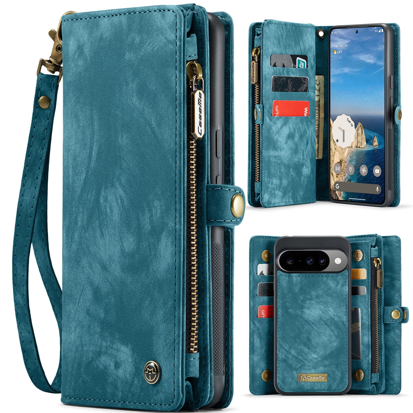 Multi-slot Portemonnaie-Hülle Google Pixel 10 Pro Blau
