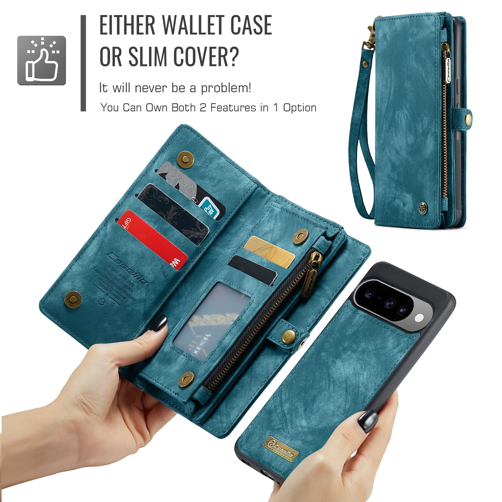 Multi-slot Portemonnaie-Hülle Google Pixel 10 Pro Blau