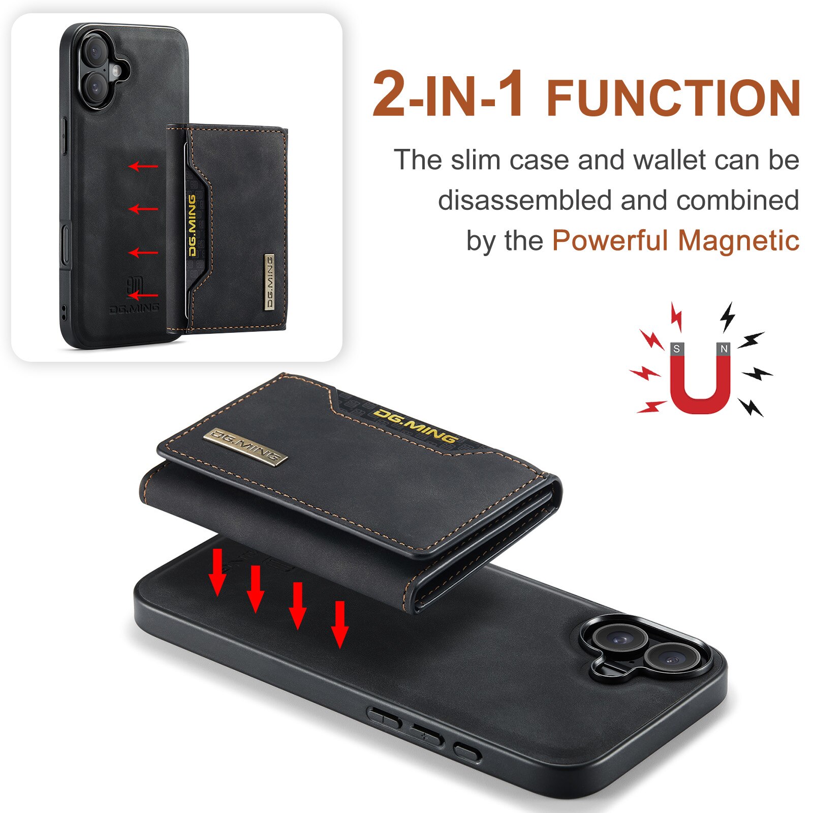 Magnetic Card Slot Case iPhone 17 Schwarz