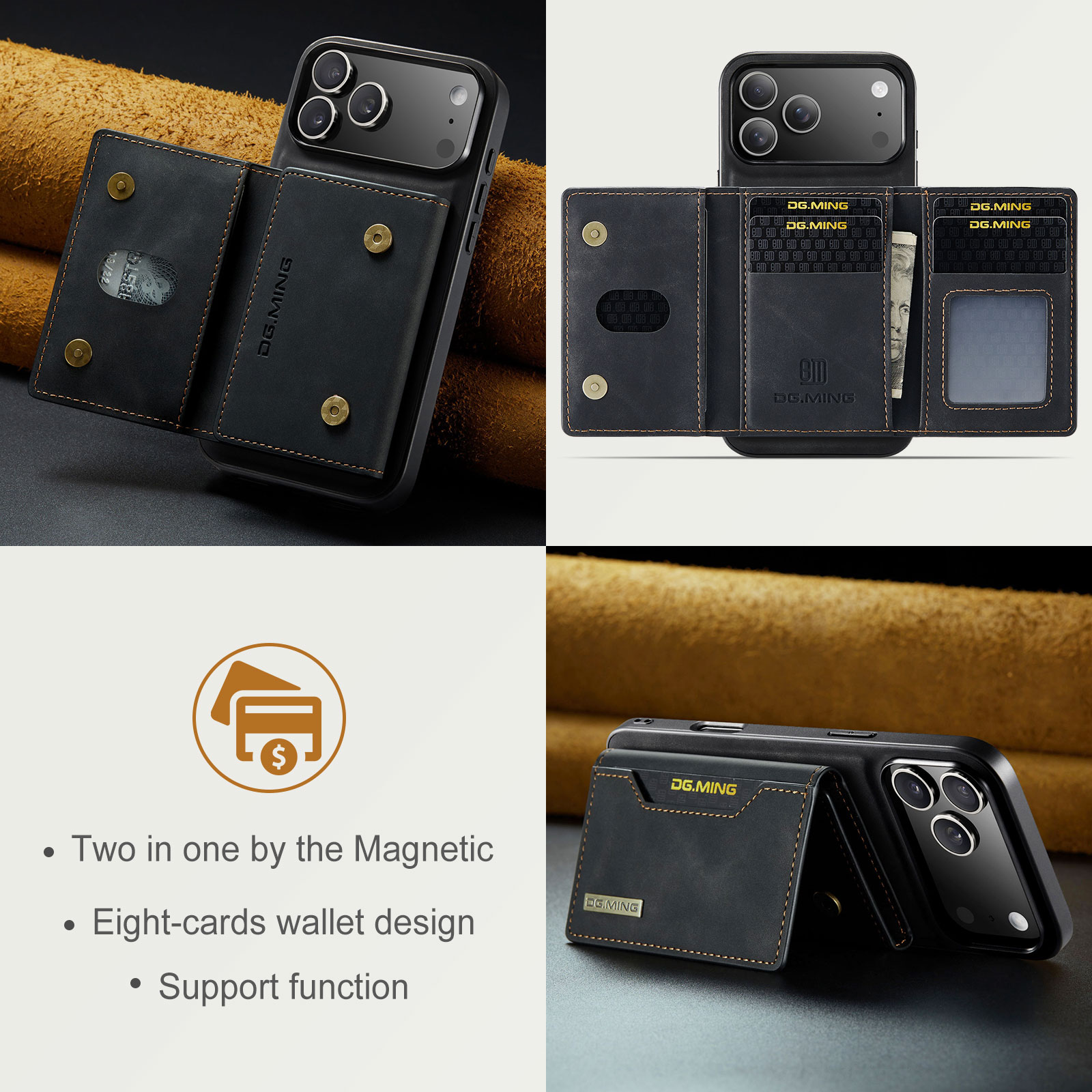 Magnetic Card Slot Case iPhone 17 Pro Schwarz