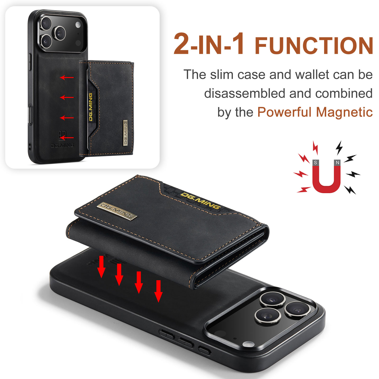 Magnetic Card Slot Case iPhone 17 Pro Schwarz