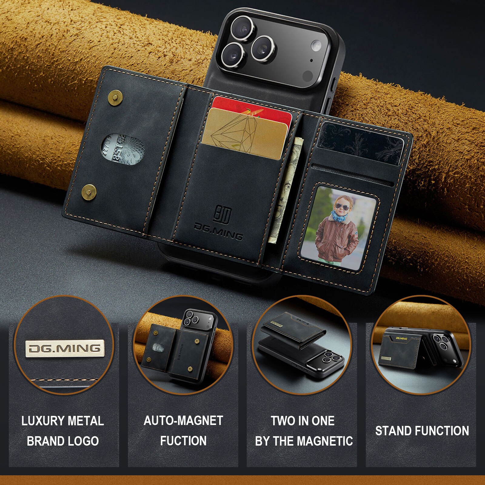 Magnetic Card Slot Case iPhone 17 Pro Max Schwarz