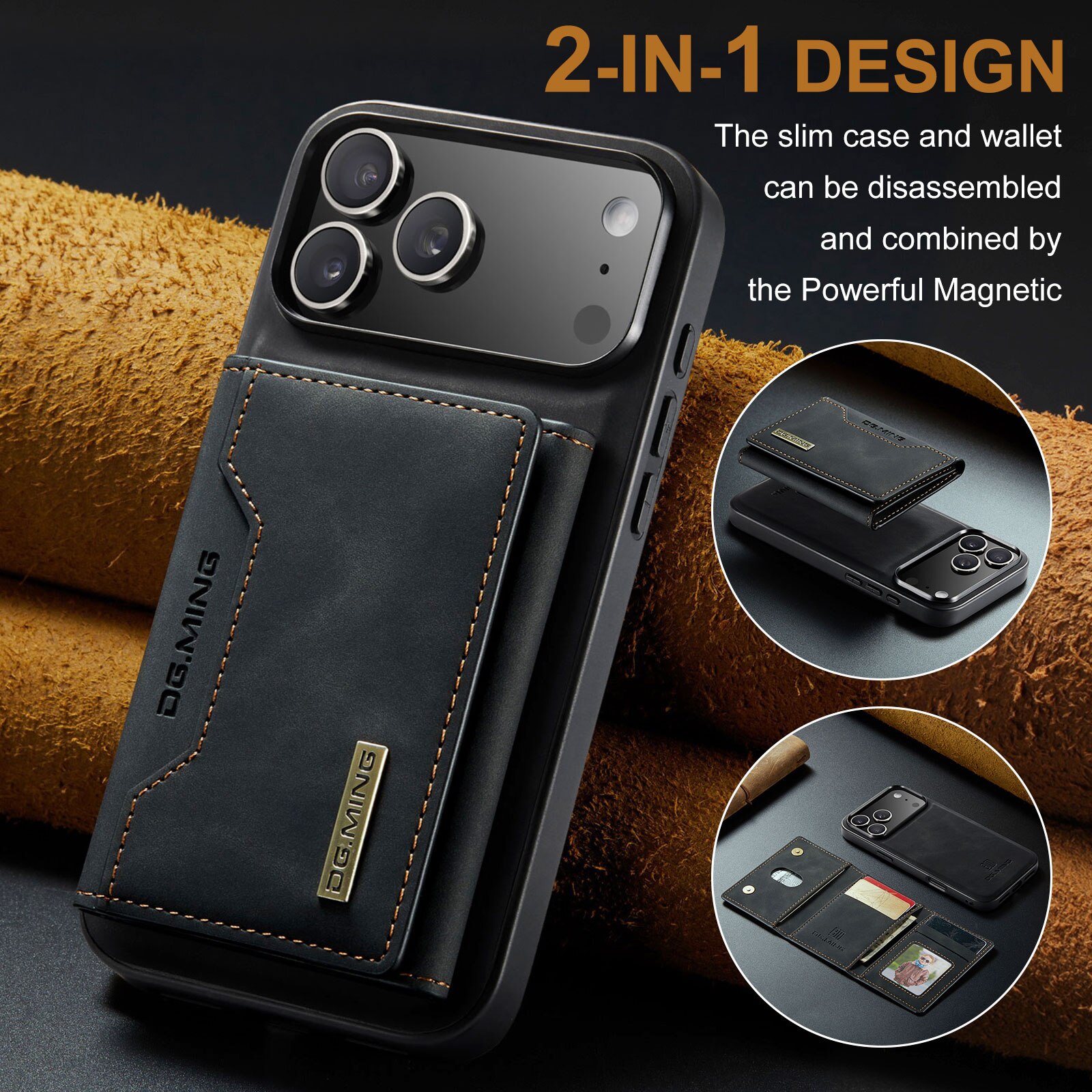 Magnetic Card Slot Case iPhone 17 Pro Max Schwarz