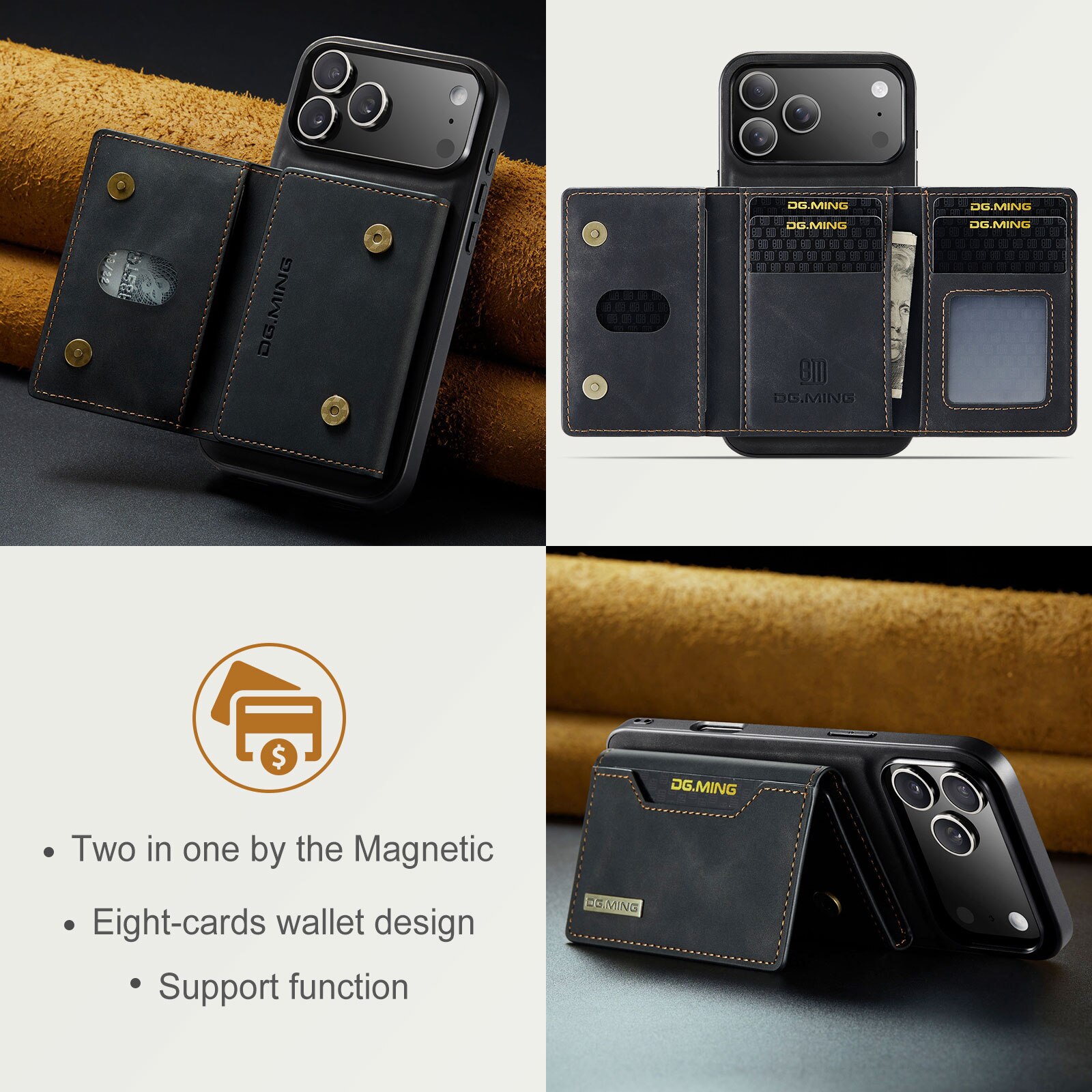 Magnetic Card Slot Case iPhone 17 Pro Max Schwarz
