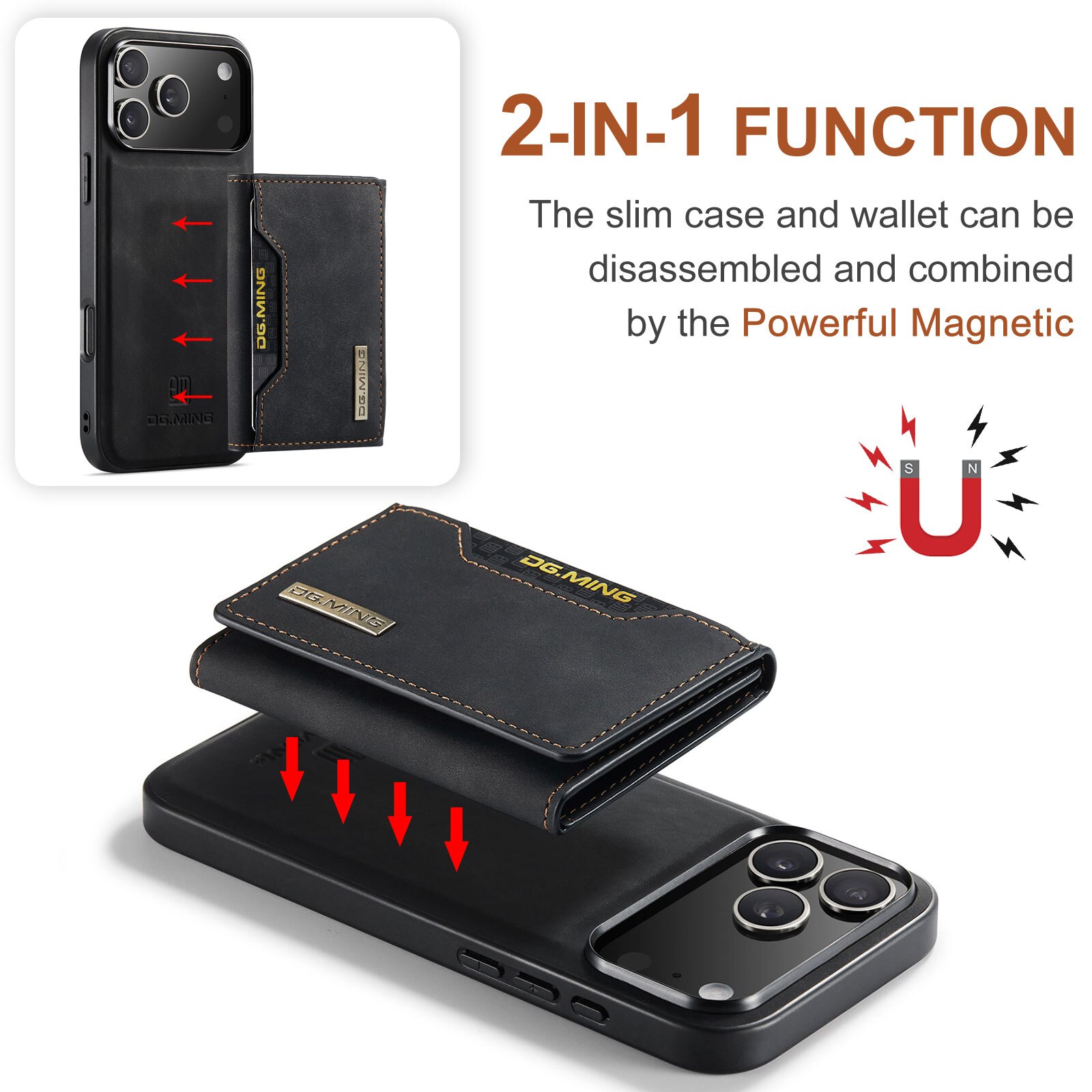 Magnetic Card Slot Case iPhone 17 Pro Max Schwarz